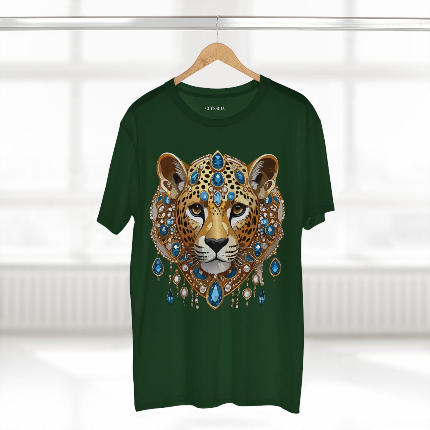 Cheetah Graphic Unisex 100 Cotton Tee With Unique Animal Golden Medallion Art Design 46