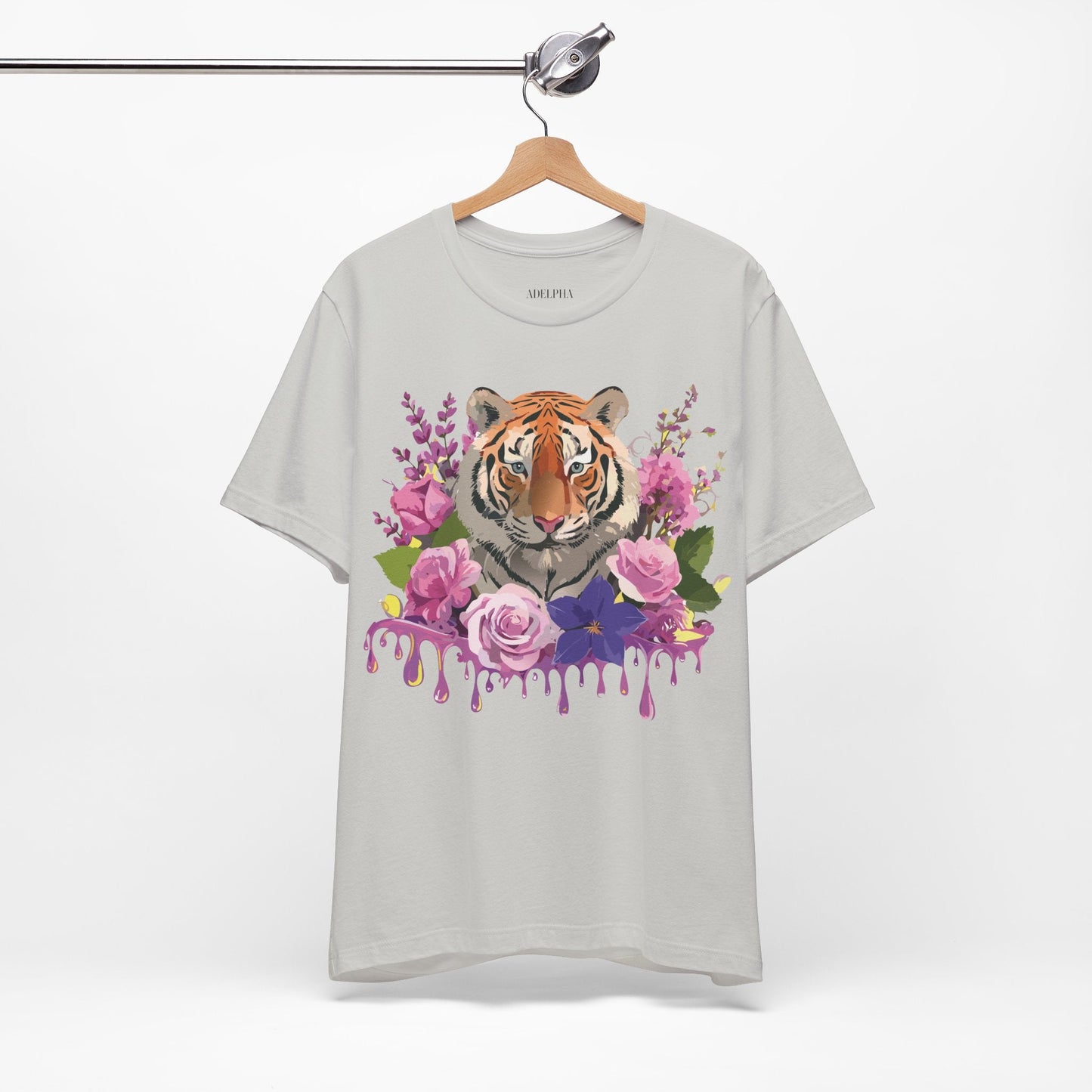 Tiger Graphic Tee Unisex Short Sleeve Vintage Inspired Art Design By Adelpha Premium
