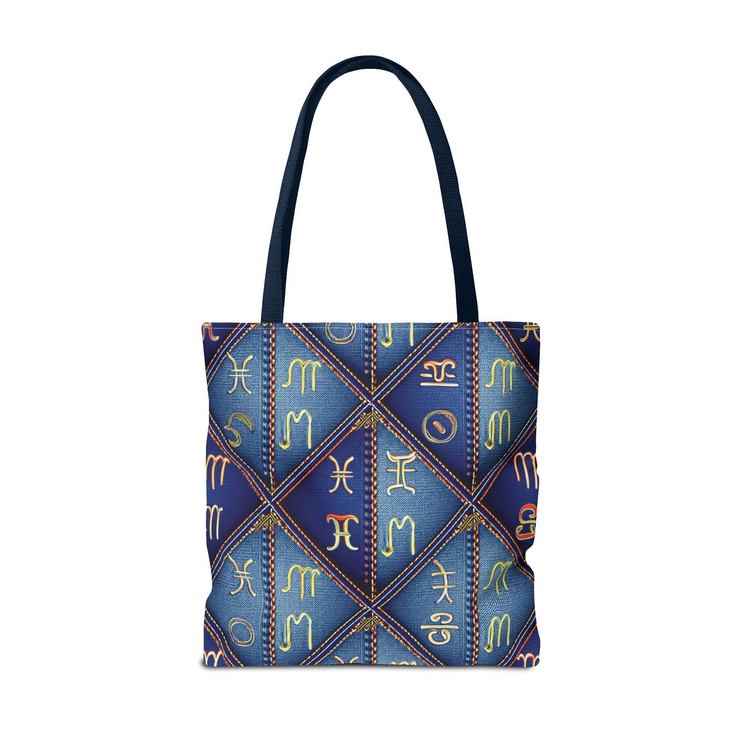 Denim Fabric Imitation Print Unisex Canvas Bag Poly Spun 3 Sizes Tote Bag 184-7