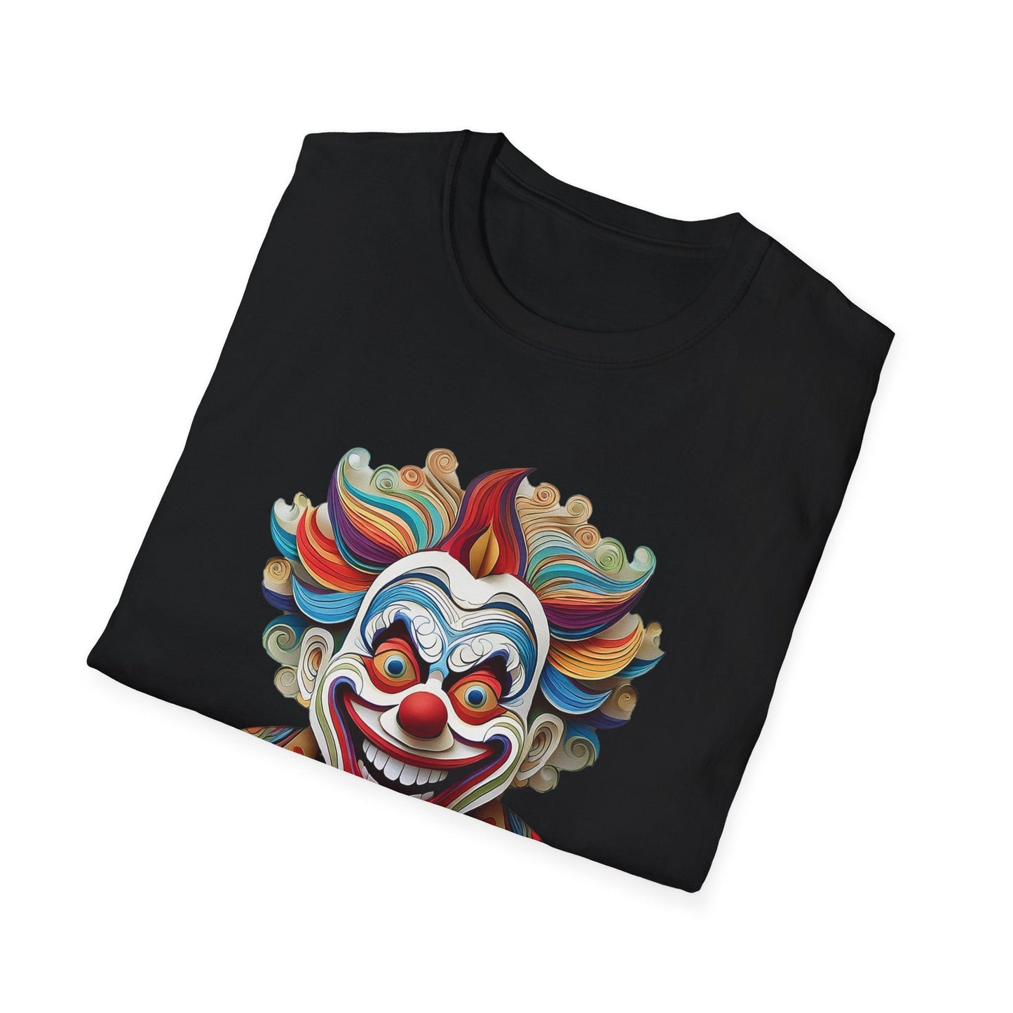 Graphic Clown Themed Unisex Softstyle Tee Funny Man Circus Scary Man Gildan 64000