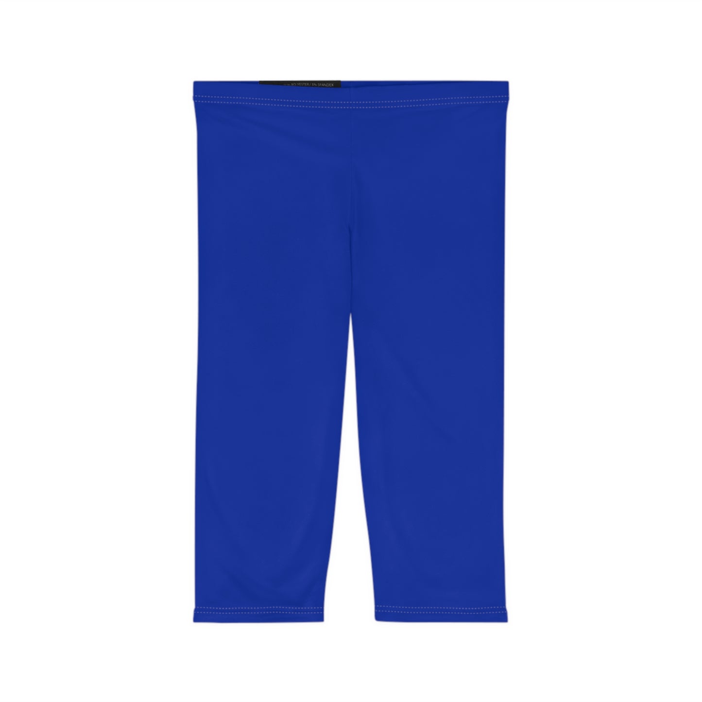 Egyptian Blue Color Women's Brushed Suede Poly Span Casual Capri Leggings XS-2XL