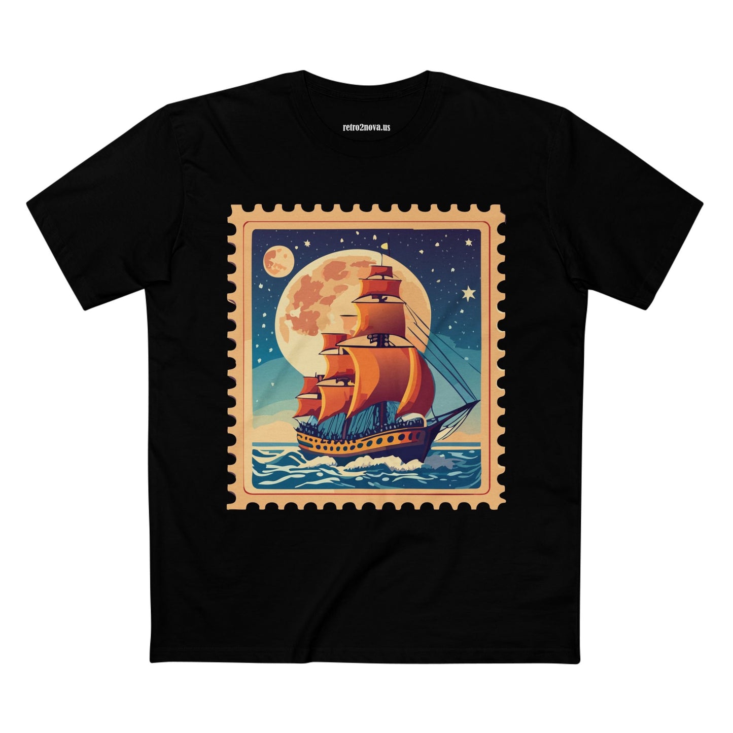 Postage Stamp Shirt Unisex Premium Cotton Tee With Original Art Design Retro2Nova
