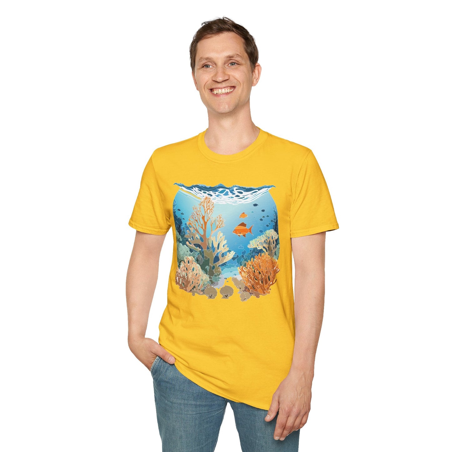 Ocean Graphic Unisex Softstyle Cotton Tee 1