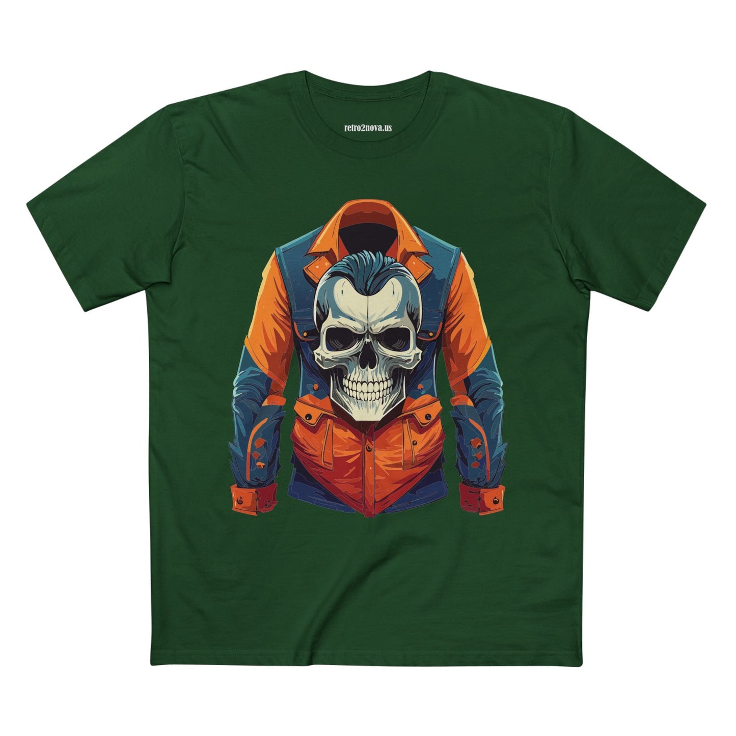 Skull Shirt Unisex Skeleton Tee Premium Cotton Art Design Retro2Nova Exclusive Art Collection