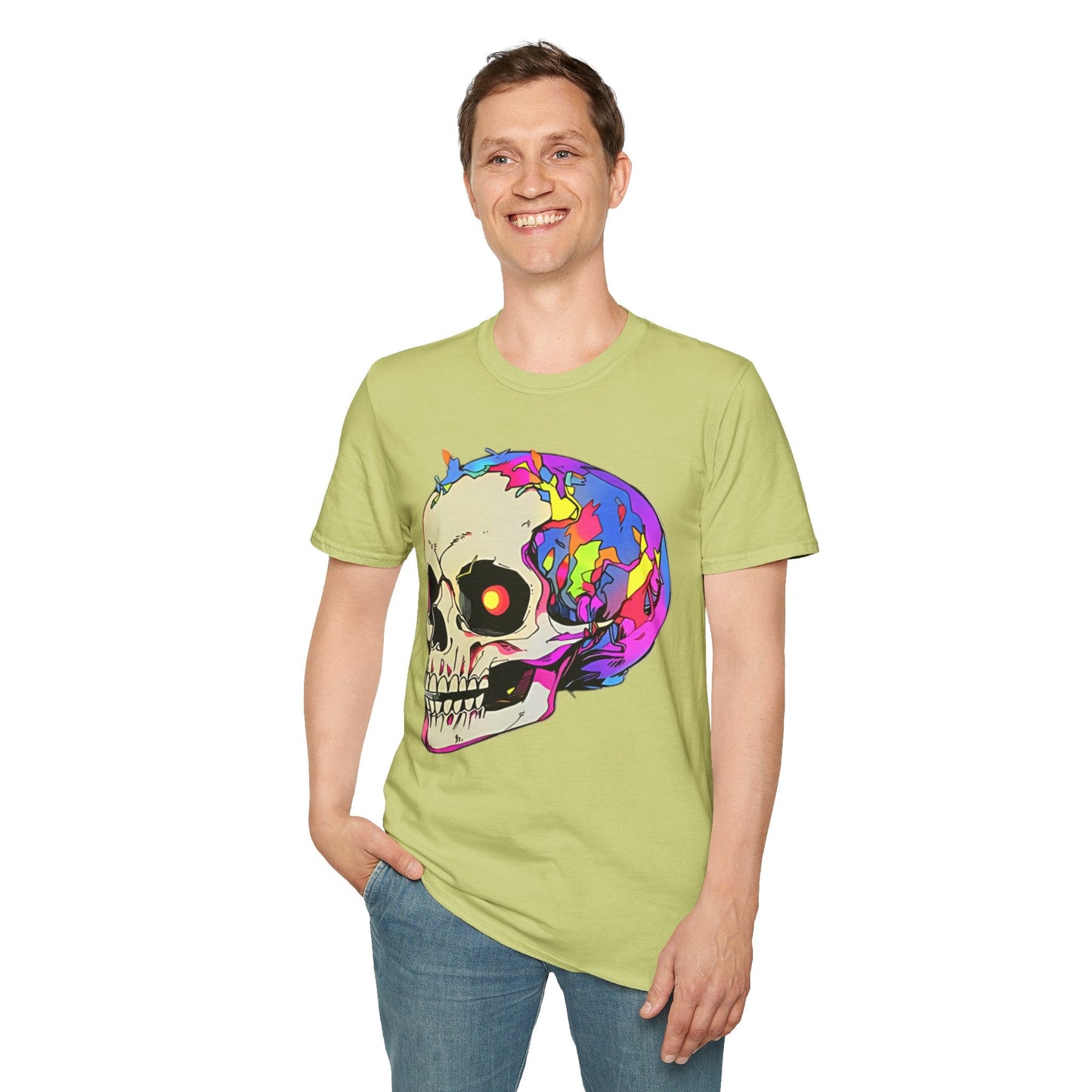 Skull Tee Shirt Unisex Skeleton Shirt Gildan Softstyle 64000 Short Sleeve Graphic Design