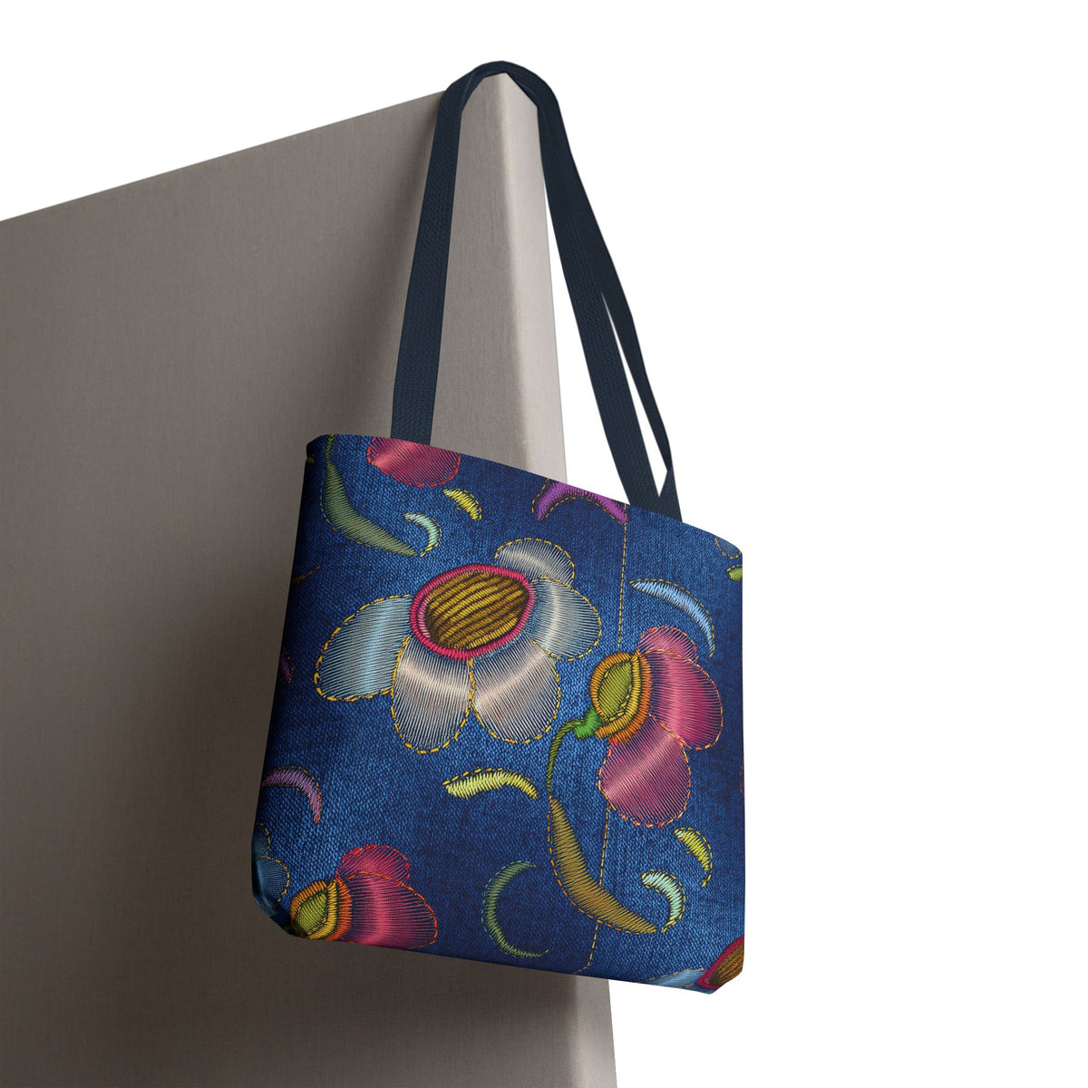 Denim Fabric Imitation Print Unisex Canvas Bag Poly Spun 3 Sizes Tote Bag 159-7