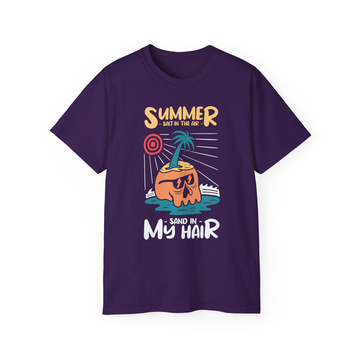 Summer Coconut Character T-Shirt | Sand in My Hair Beach Tee