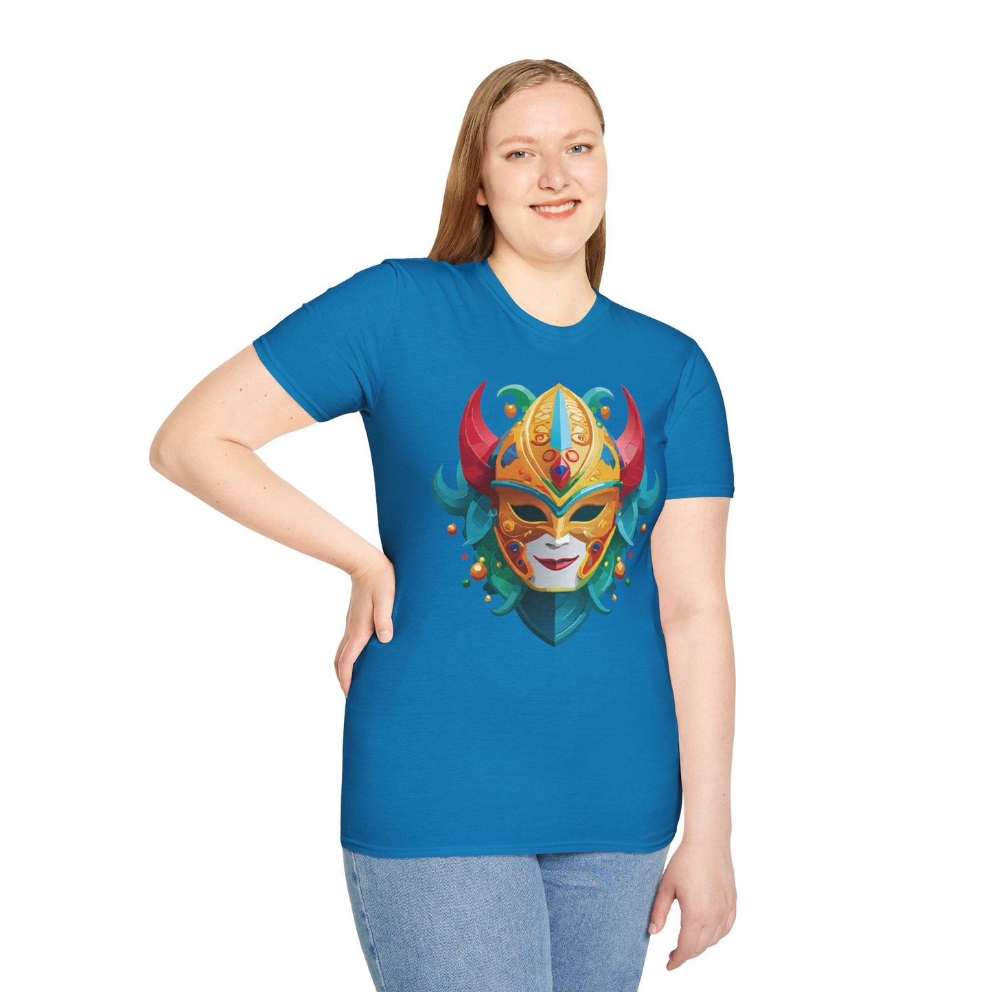 Mask Graphic Unisex Cotton Masquerade Design Artwork Tee 12