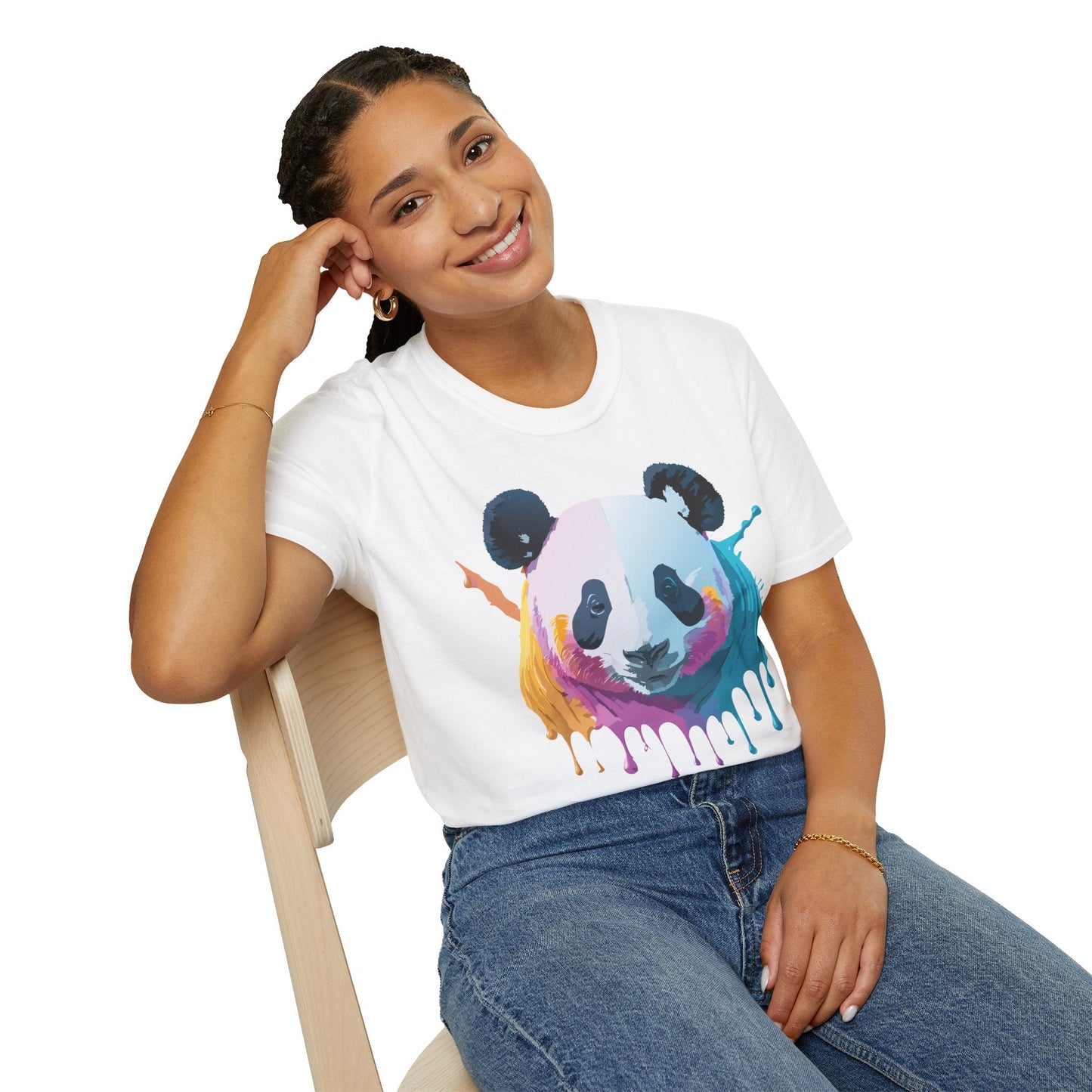 Panda Shirt Unisex T Shirt Softstyle Gildan 64000 100 Percent Ring Spun Cotton Animal Tee
