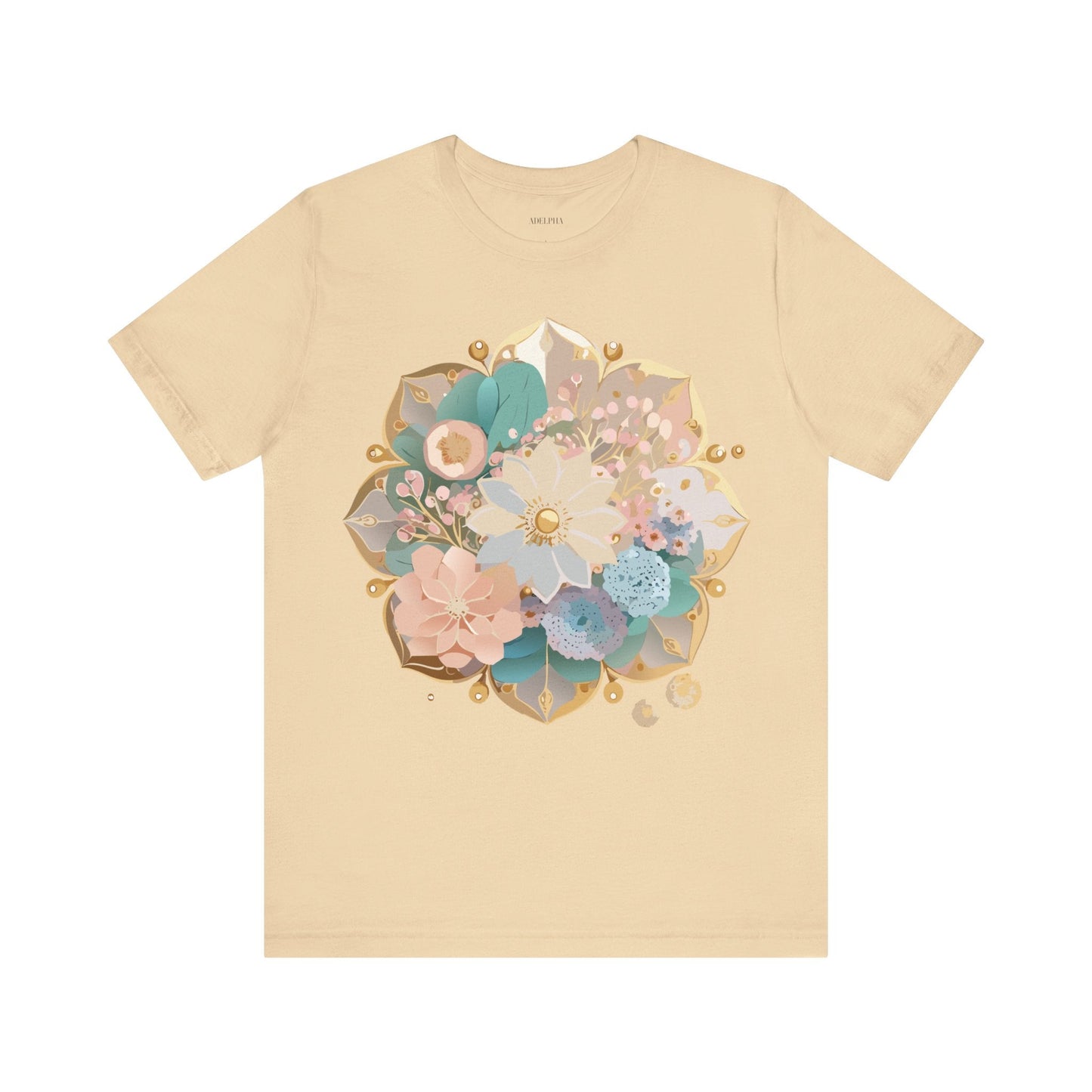 Mandala Shirt Graphic Tee Unisex Jersey Short Sleeve Adelpha Art Design Vintage Inspired Artwork