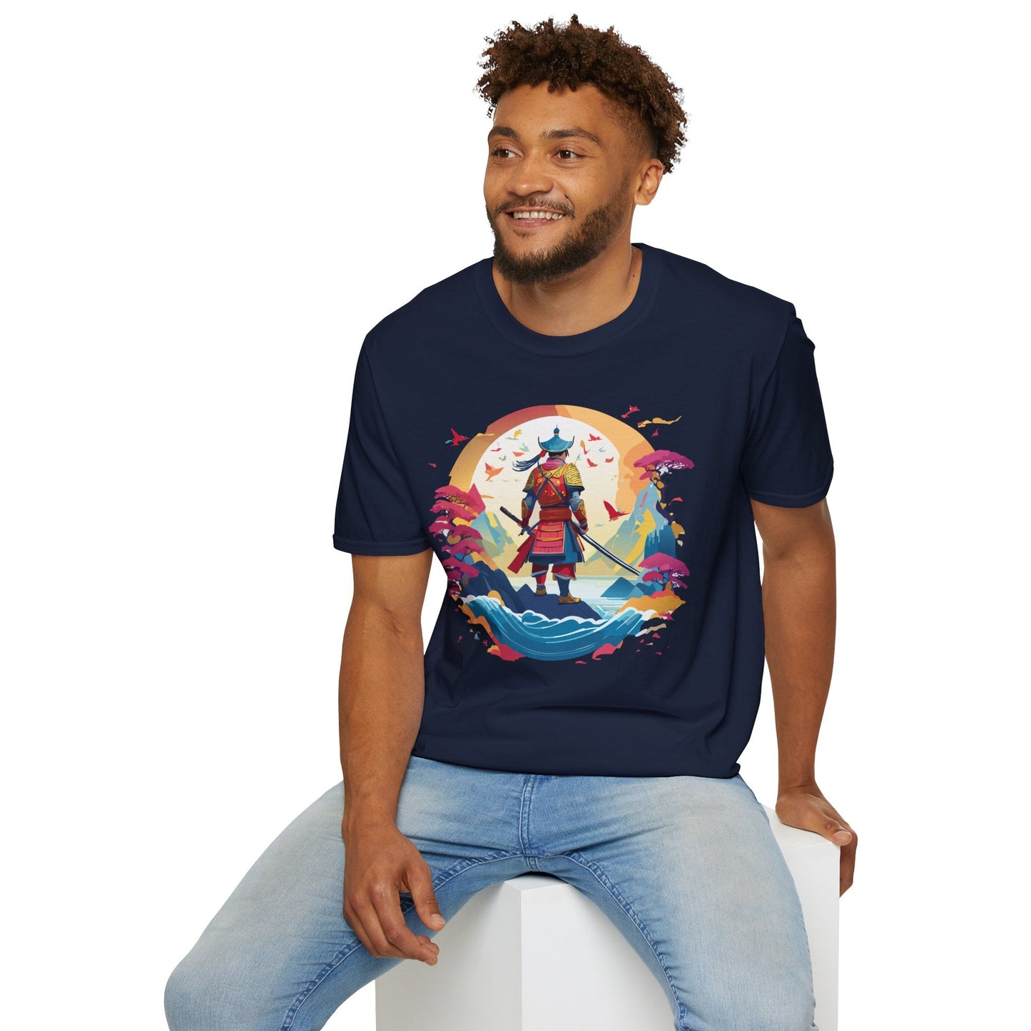 Samurai Shirt Unisex Tee Made With 100 Percent Ring Spun Cotton Soft Durable Comfort Gildan 64000