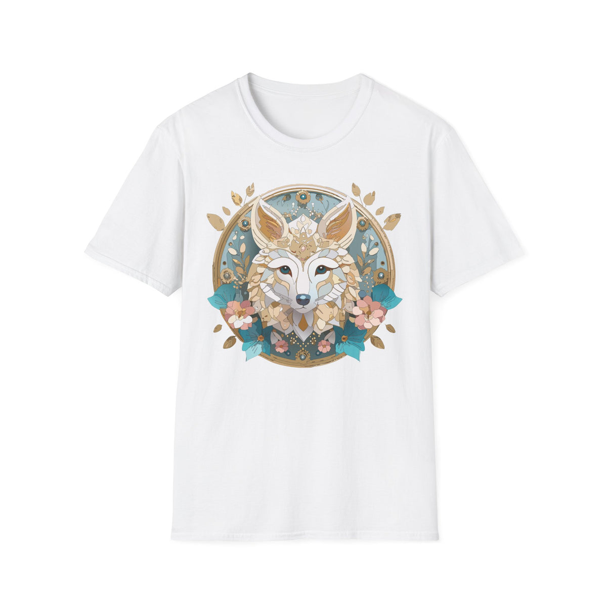 Floral Fox Mandala T-Shirt | Boho Fennec Fox Illustration