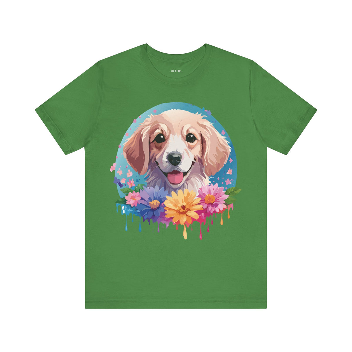 Dog Graphic Unisex Cotton Bella+Canvas Tee with Art Animal Design e113