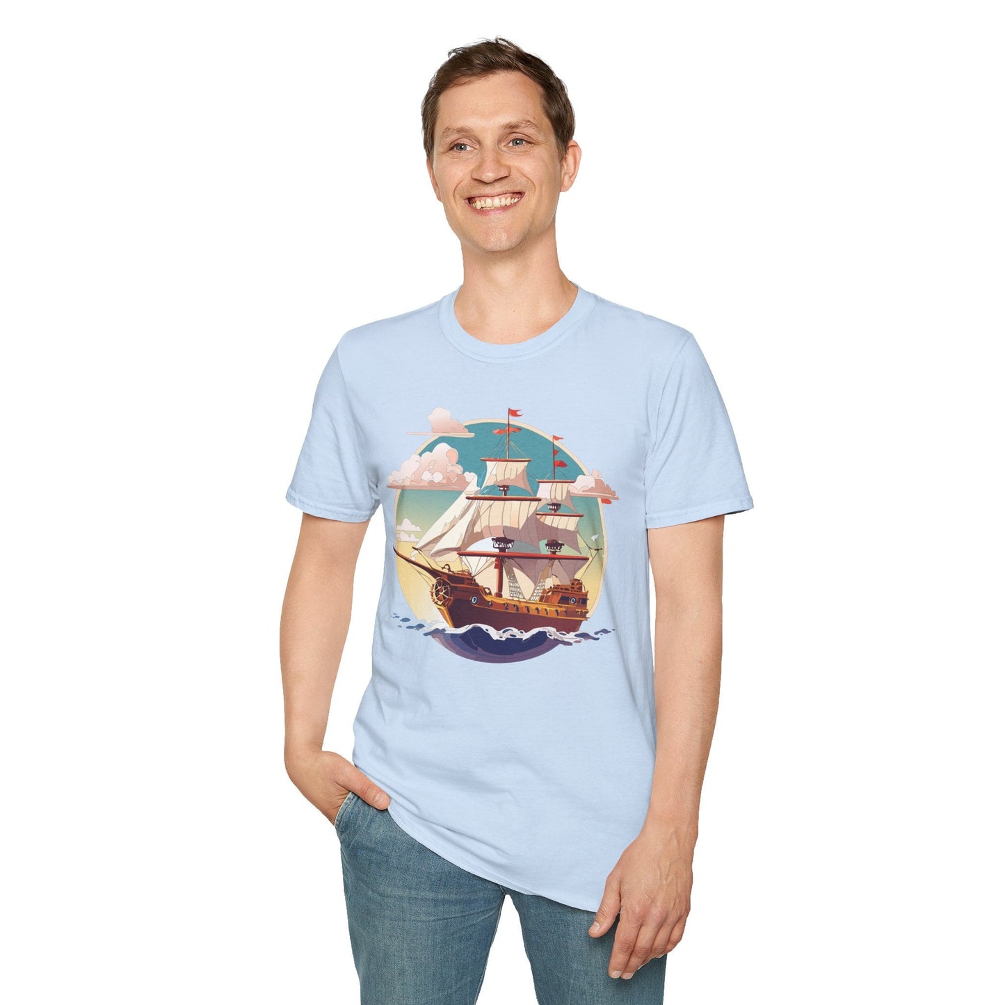 Unisex Ship T Shirts Frigate Vessel Tee Shirt Gildan Softstyle 64000 Cotton Comfort Premium Tee