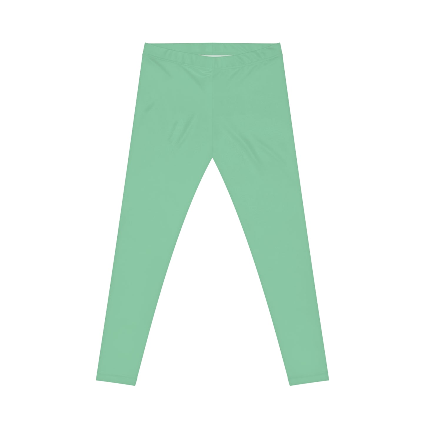 Muted Seaweed Green Color Women's Poly-Span Casual Leggings XS-2XL