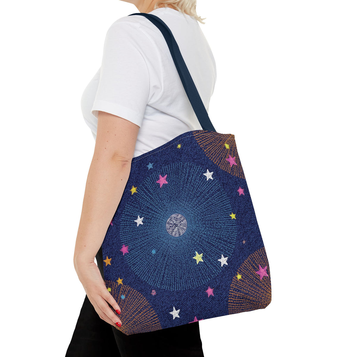 Denim Fabric Imitation Print Unisex Canvas Bag Poly Spun 3 Sizes Tote Bag 183-8