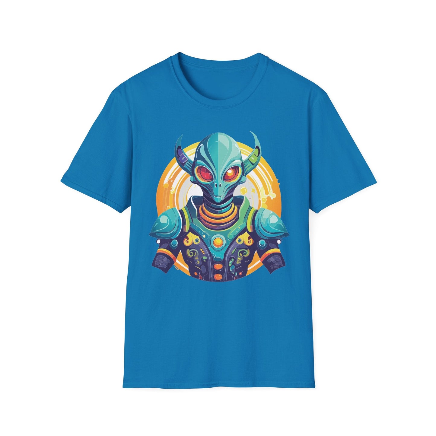 Alien T Shirt Cosmos Design Unisex Softstyle Cotton Tee With Aliens Art Graphic Print