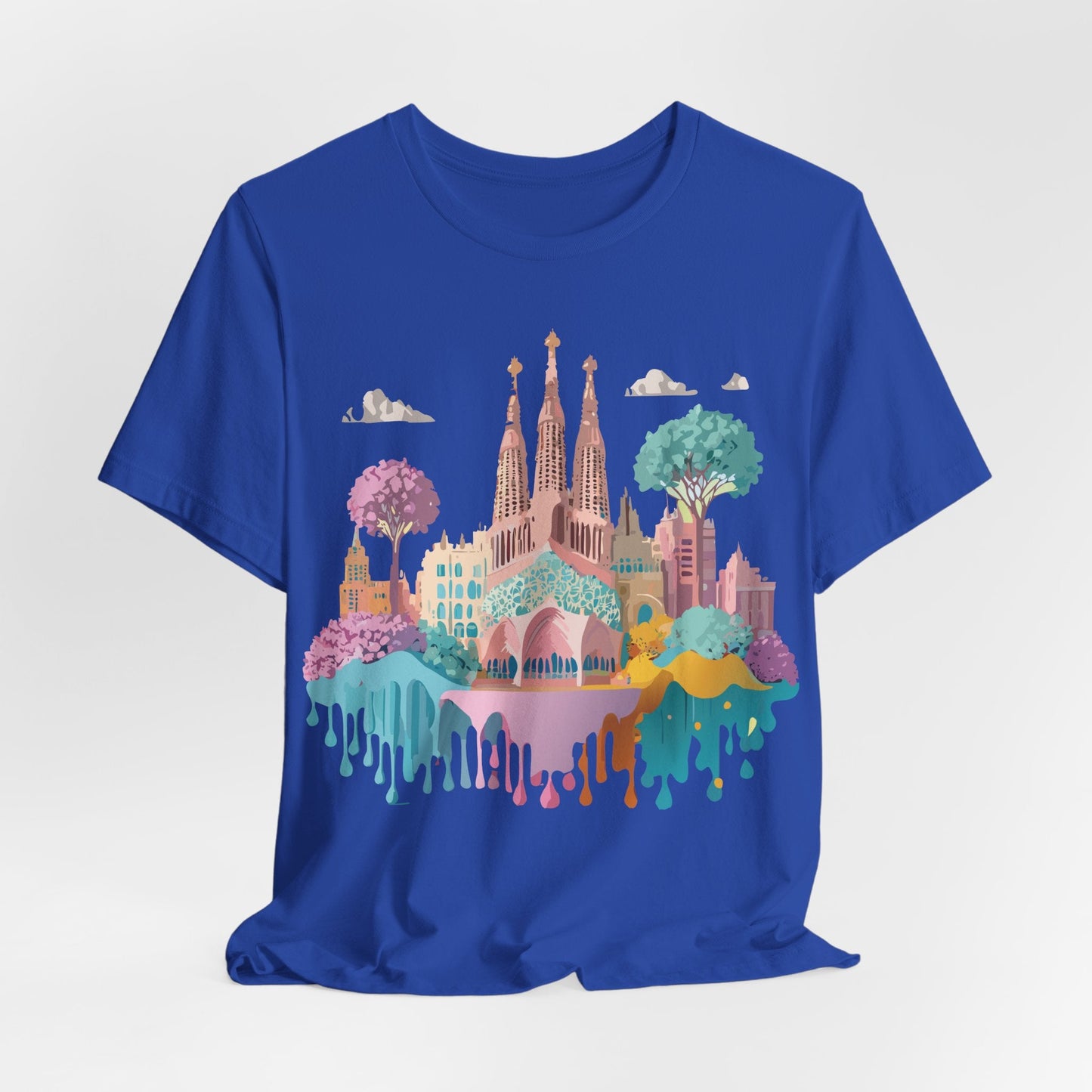 Barcelona Tourist Shirt Unisex Graphic Tee Featuring Original Vintage Art Adelpha