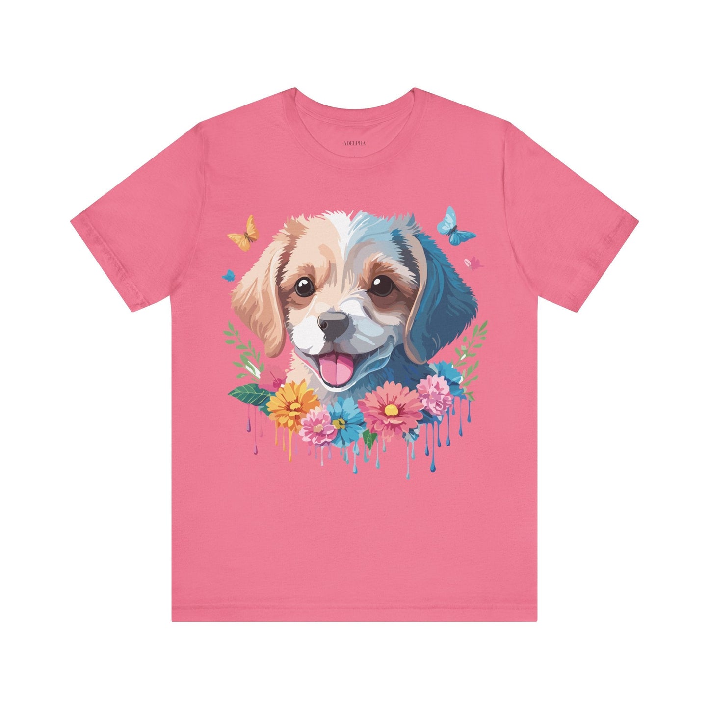 Adelpha Premium Vintage Inspired Dog Graphic Tee Unisex Jersey Short Sleeve Shirt