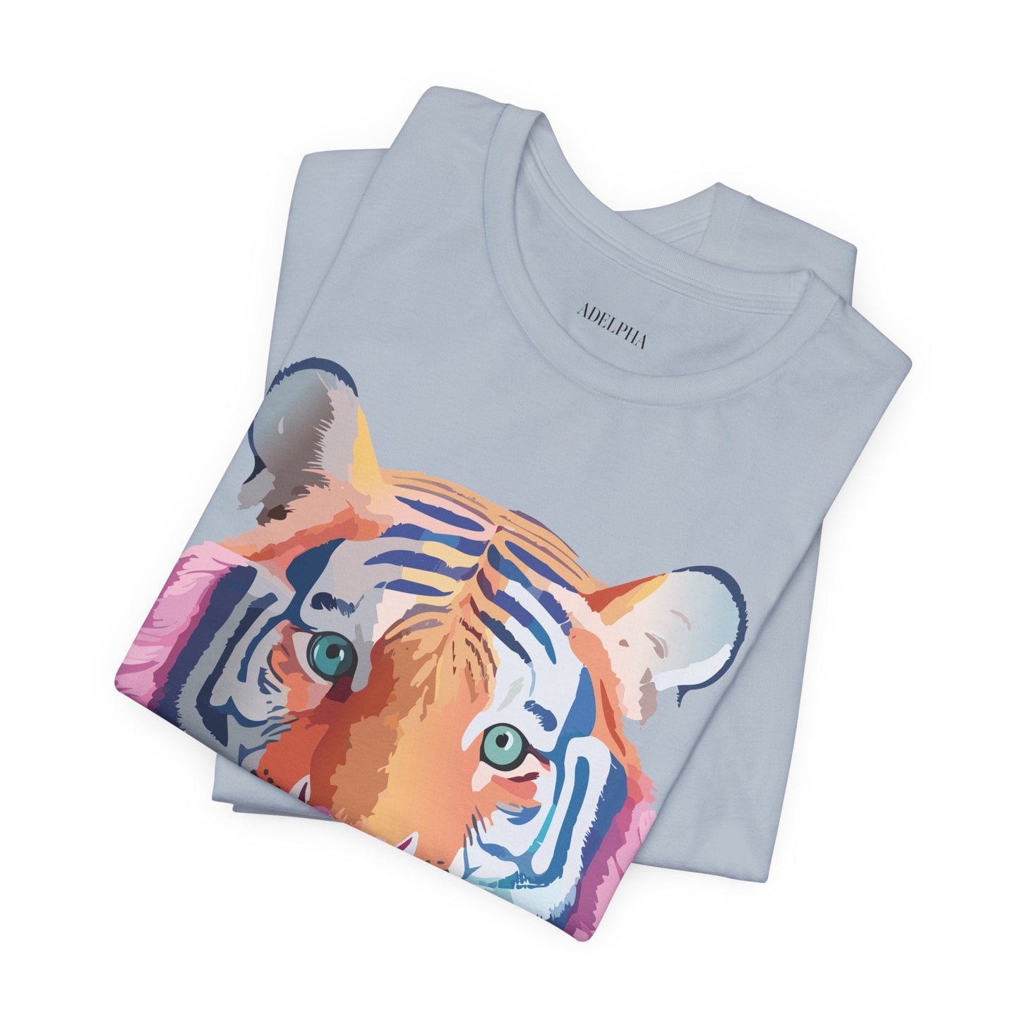 Tiger Shirt Graphic Tee Unisex Jersey Short Sleeve Art Design By Adelpha Vintage Inspired Artwork