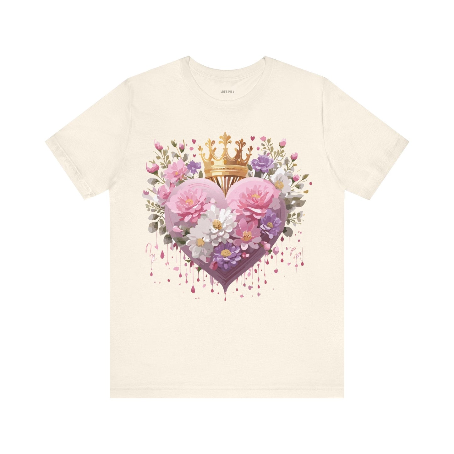 Valentine Day Graphic Unisex 100 Cotton Vintage Artwork with Love and Flower Design Tee 2