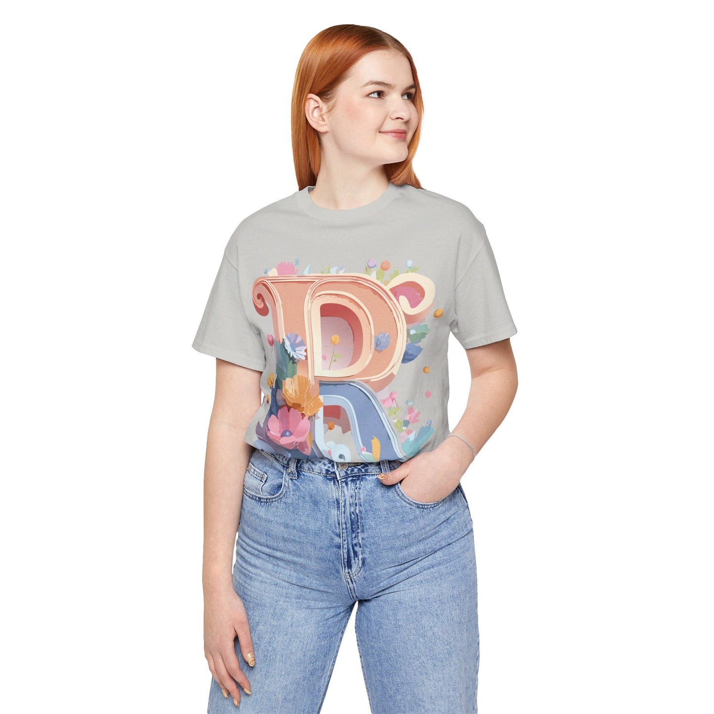 Letter R Shirt Graphic Tee Unisex Short Sleeve By Adelpha Vintage Art Design Tee