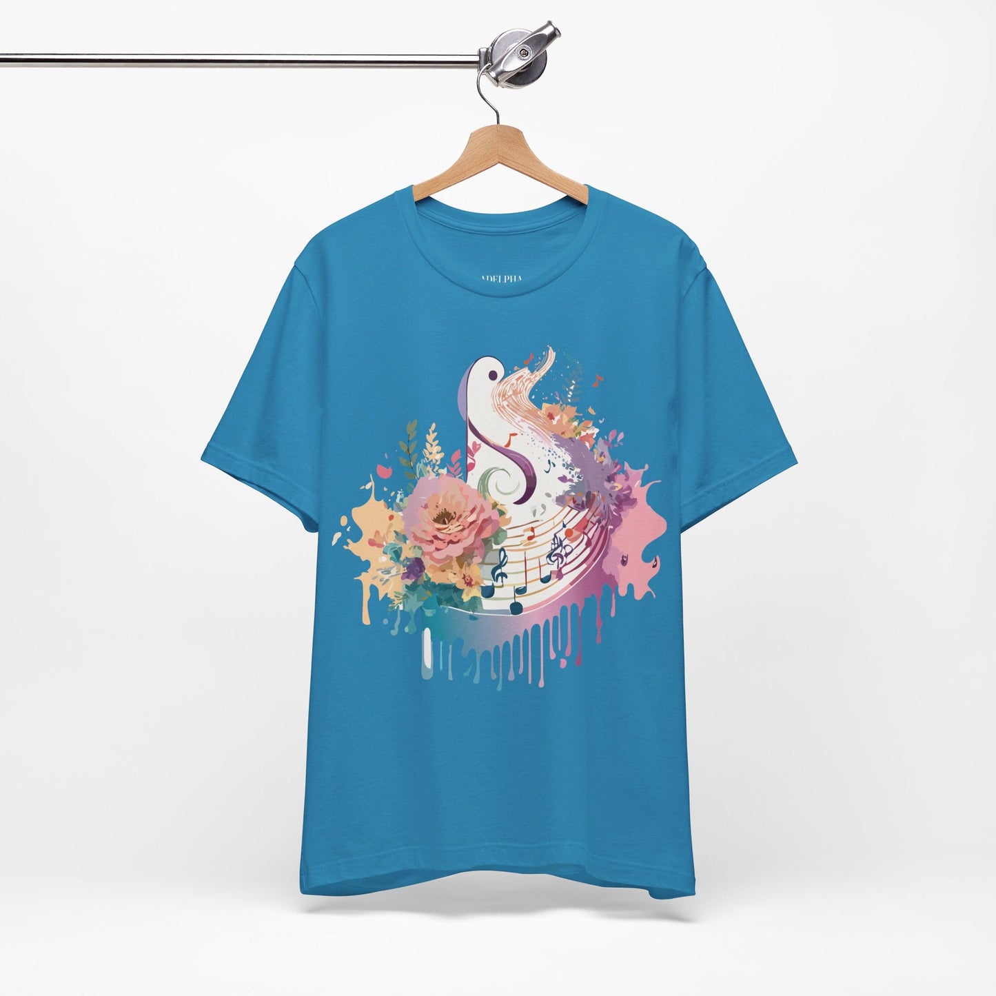 Adelpha Graphic Tee Unisex Short Sleeve Vintage Inspired Artwork Music Theme T Shirt
