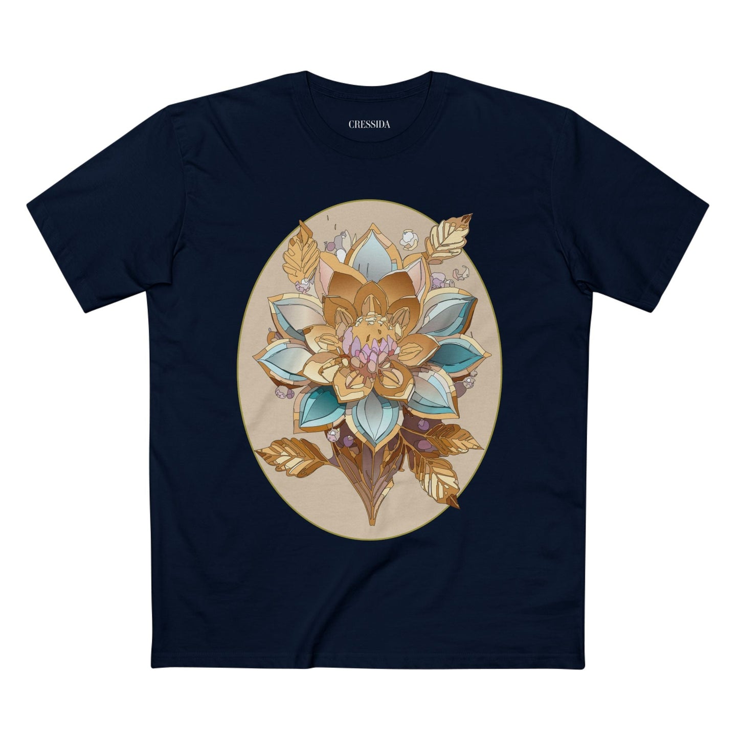 Floral Graphic T-Shirt Unisex 100 Cotton Art Design with Antique Flowers Tee 26