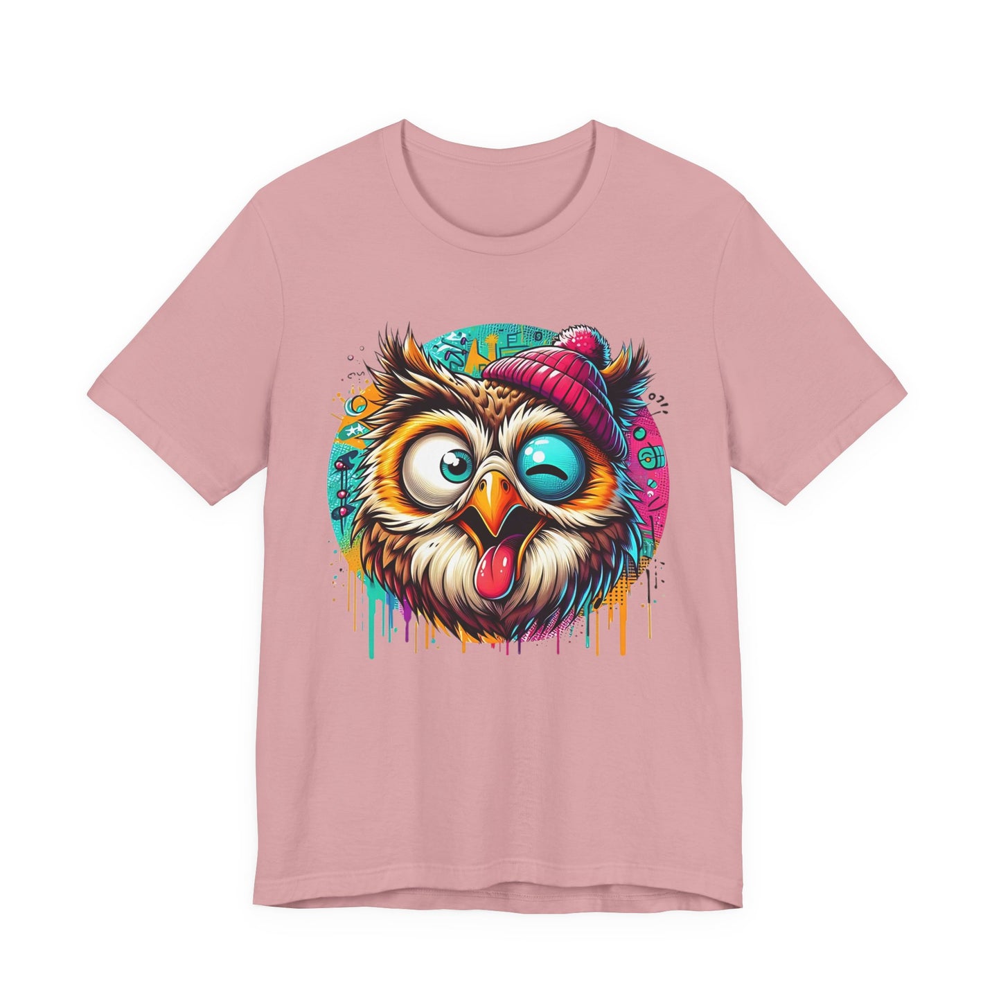 Colorful Owl Graphic Tee, Fun Owl Shirt, Funny Bird Shirt, Cute Cartoon Tees, Animal T-Shirt, Animal Tees, Art Design T-Shirt