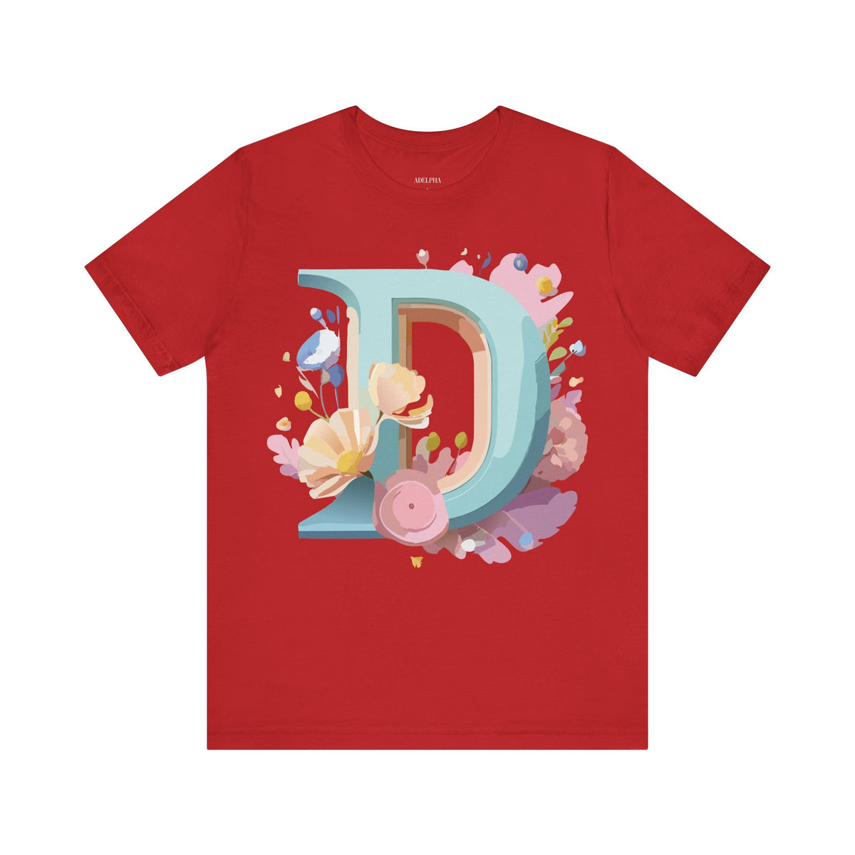 Letter D Graphic Unisex Cotton Bella+Canvas Tee with Art Letter Design