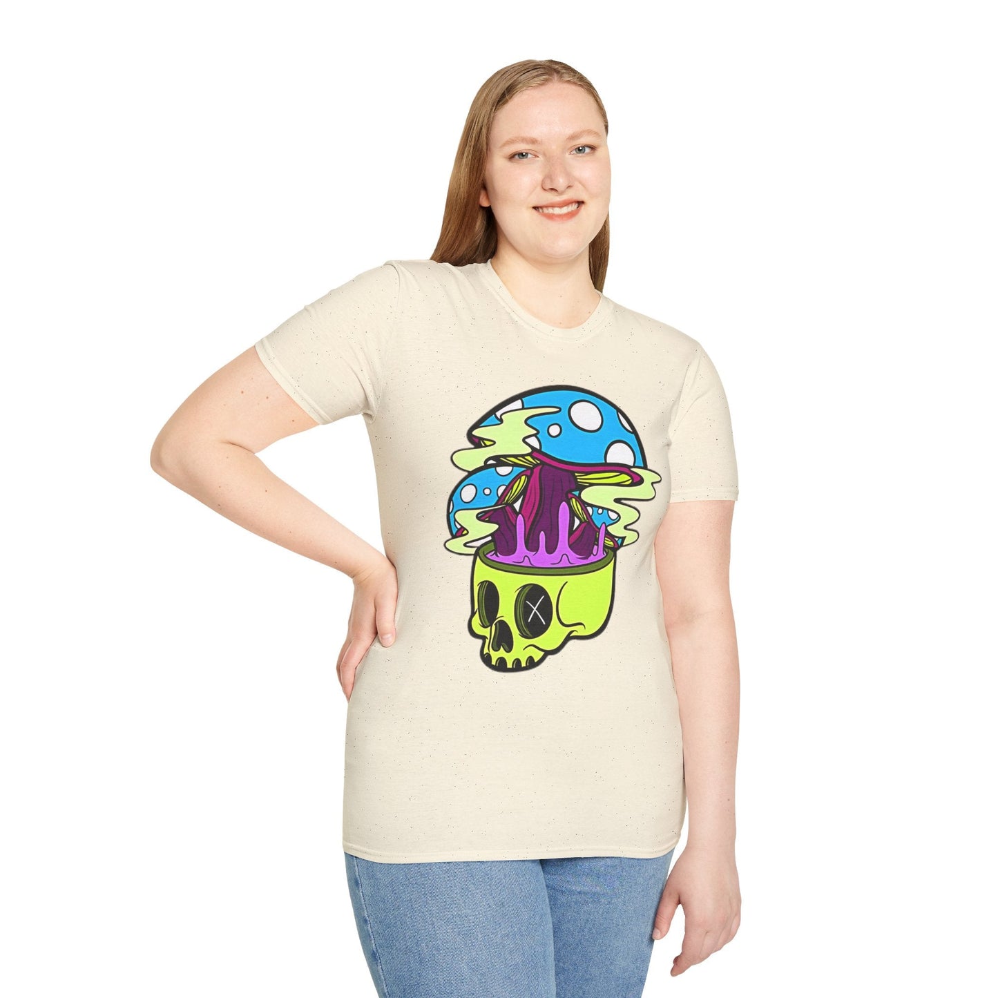 Skull Tee Shirt Unisex Skeleton Shirt With Art Design Gildan Softstyle Cotton Tee