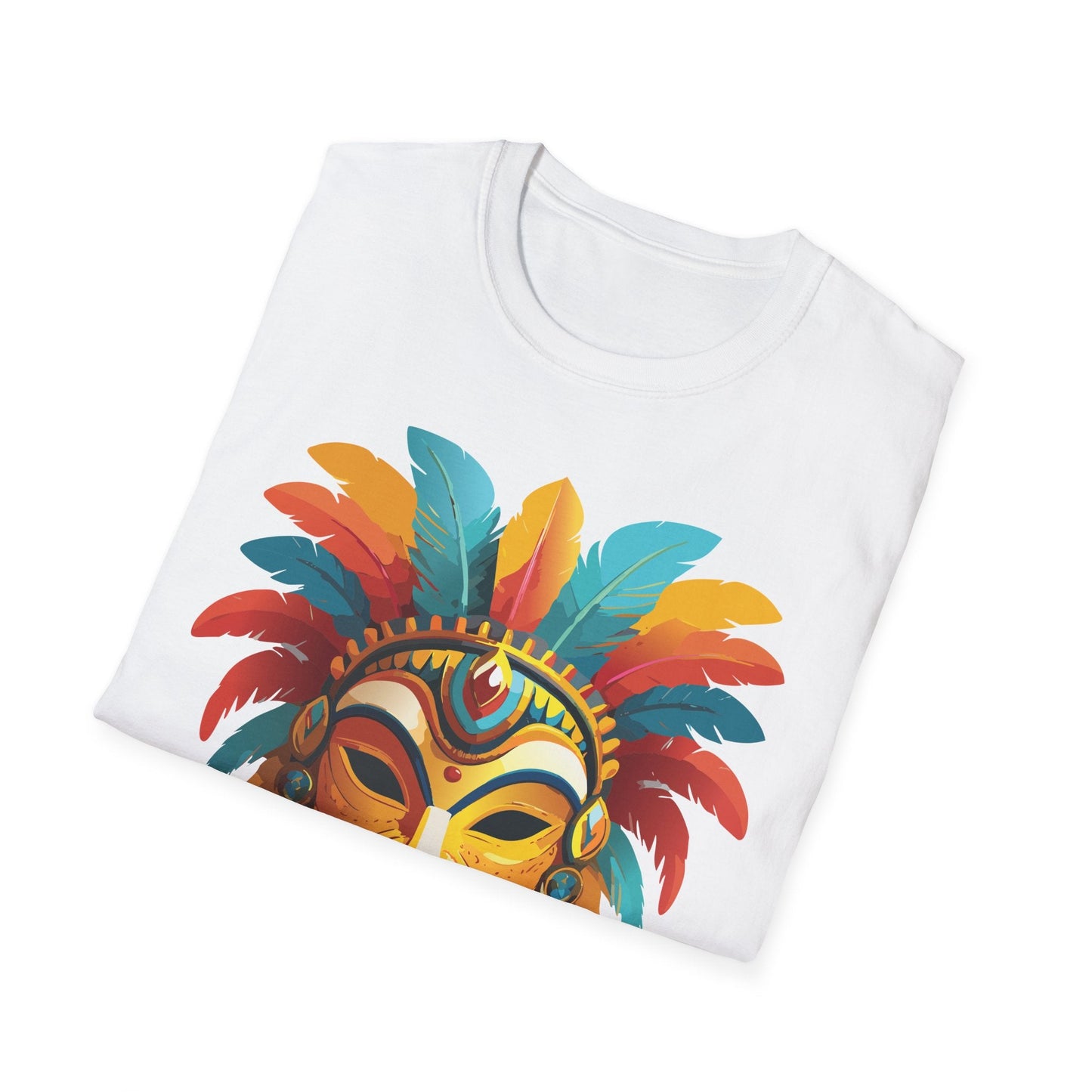 Mask Tee Shirt Unisex Masquerade Design Gildan Softstyle 100 Percent Cotton Tee for Everyday Comfort