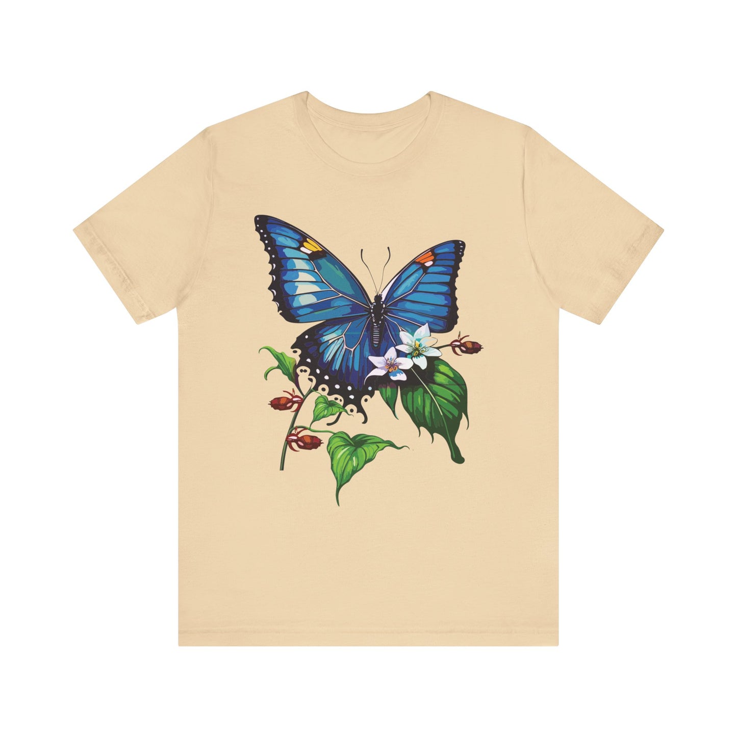 Cotton Tee Shirt with Butterfly Prints