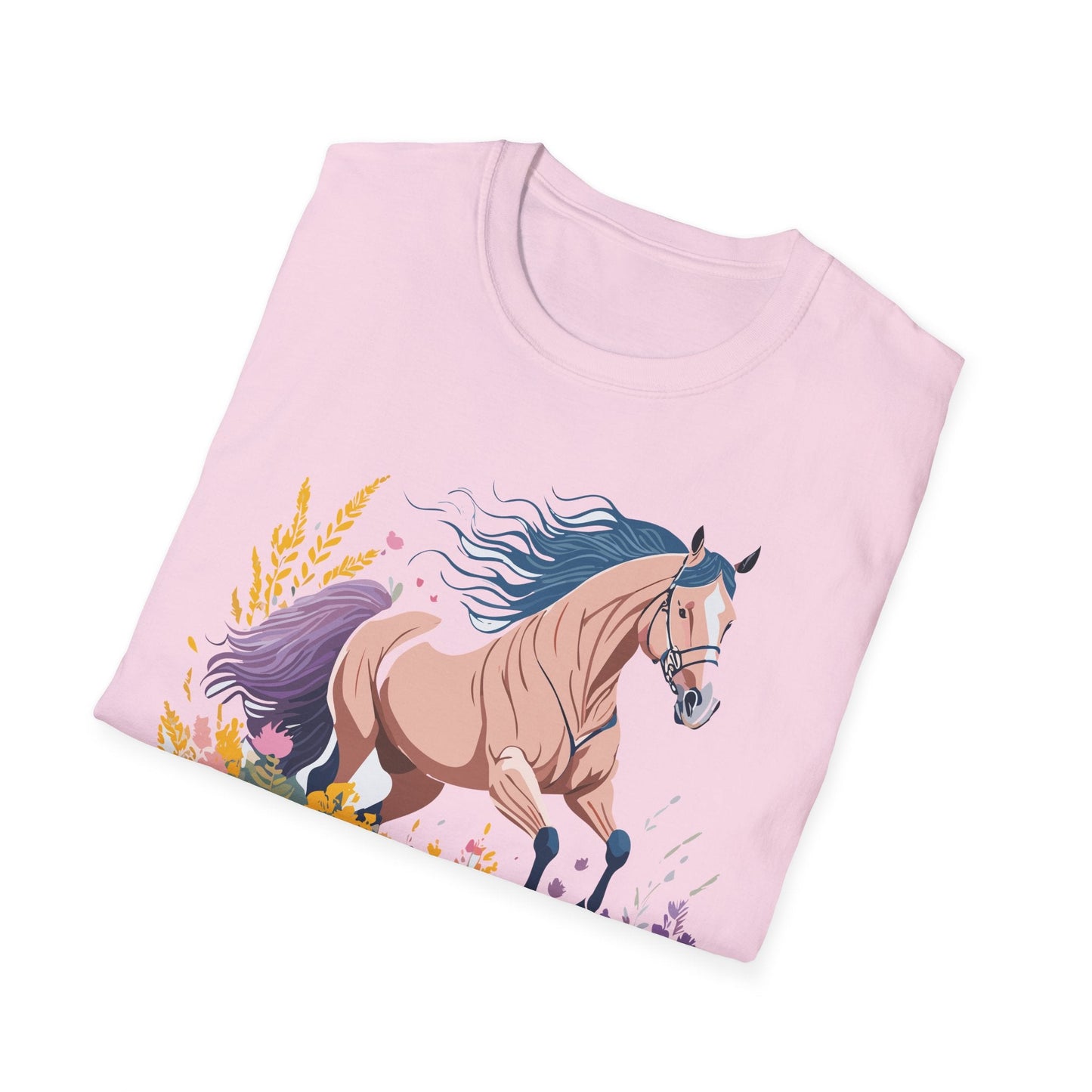 Unisex Horse Shirt With Animal Design Gildan Softstyle 64000 Tee