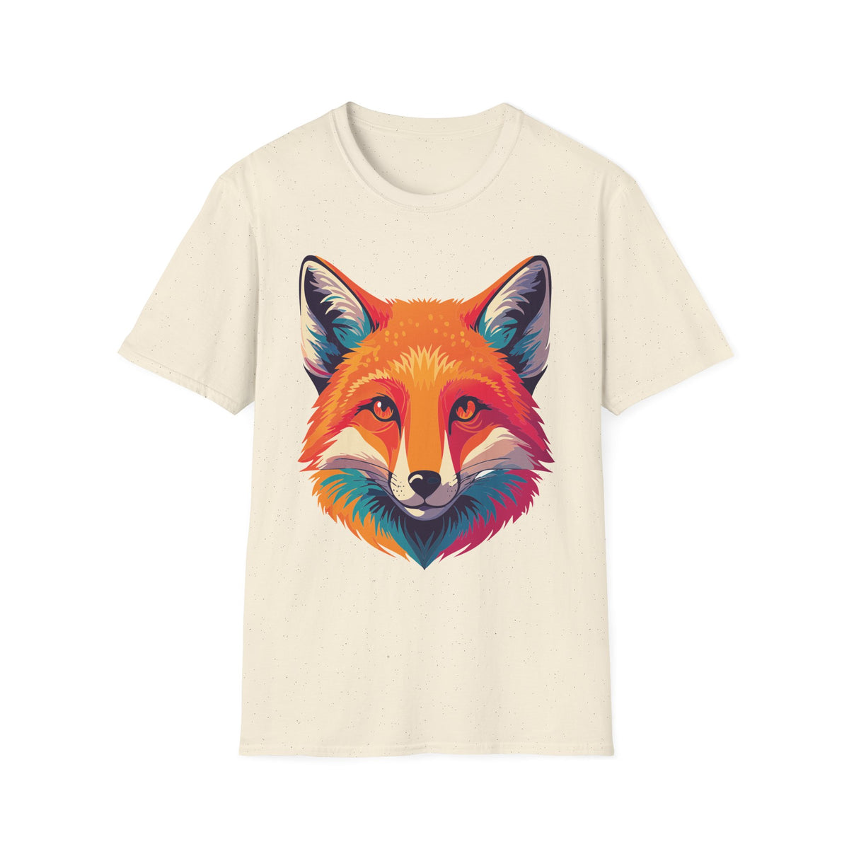 Colorful Fox Illustration T-Shirt | Vibrant Pop Art Fox Tee