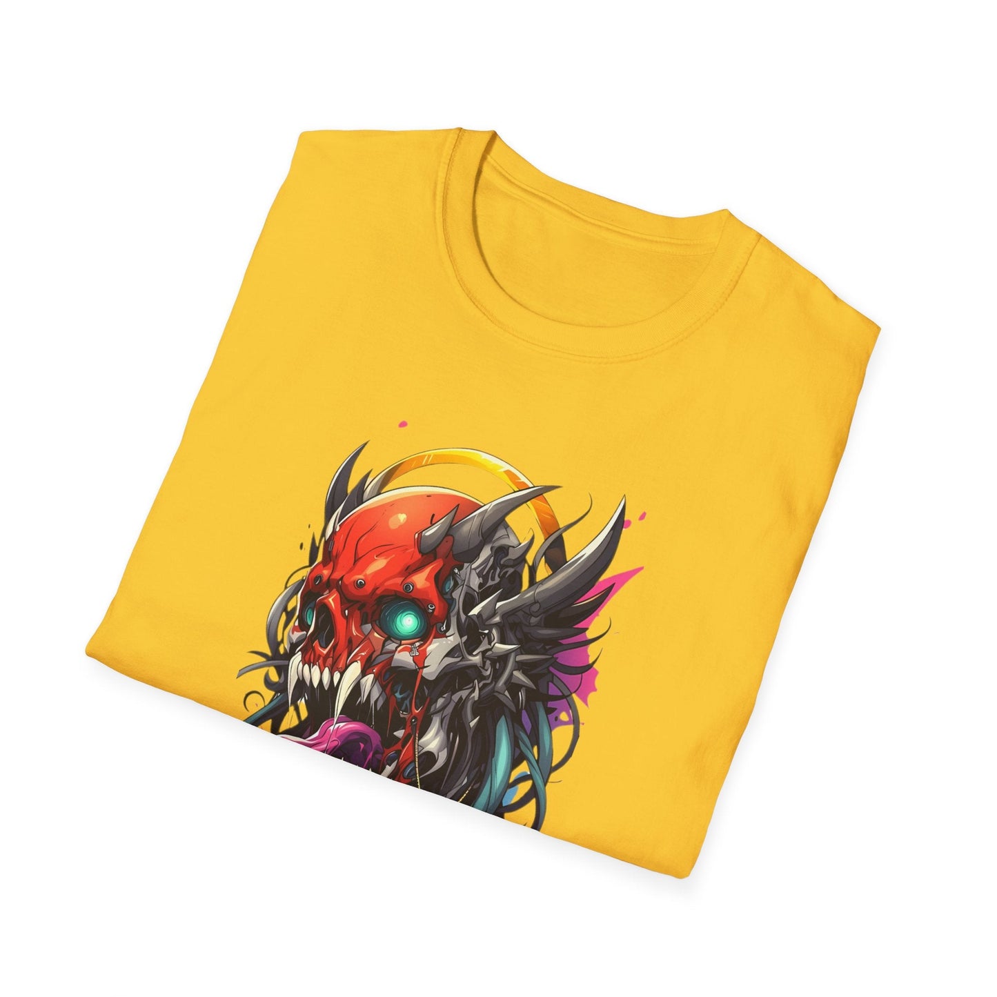 Skull Tee Shirt Unisex Skeleton Art Design Gildan Softstyle 64000 100 Percent Ring Spun Cotton