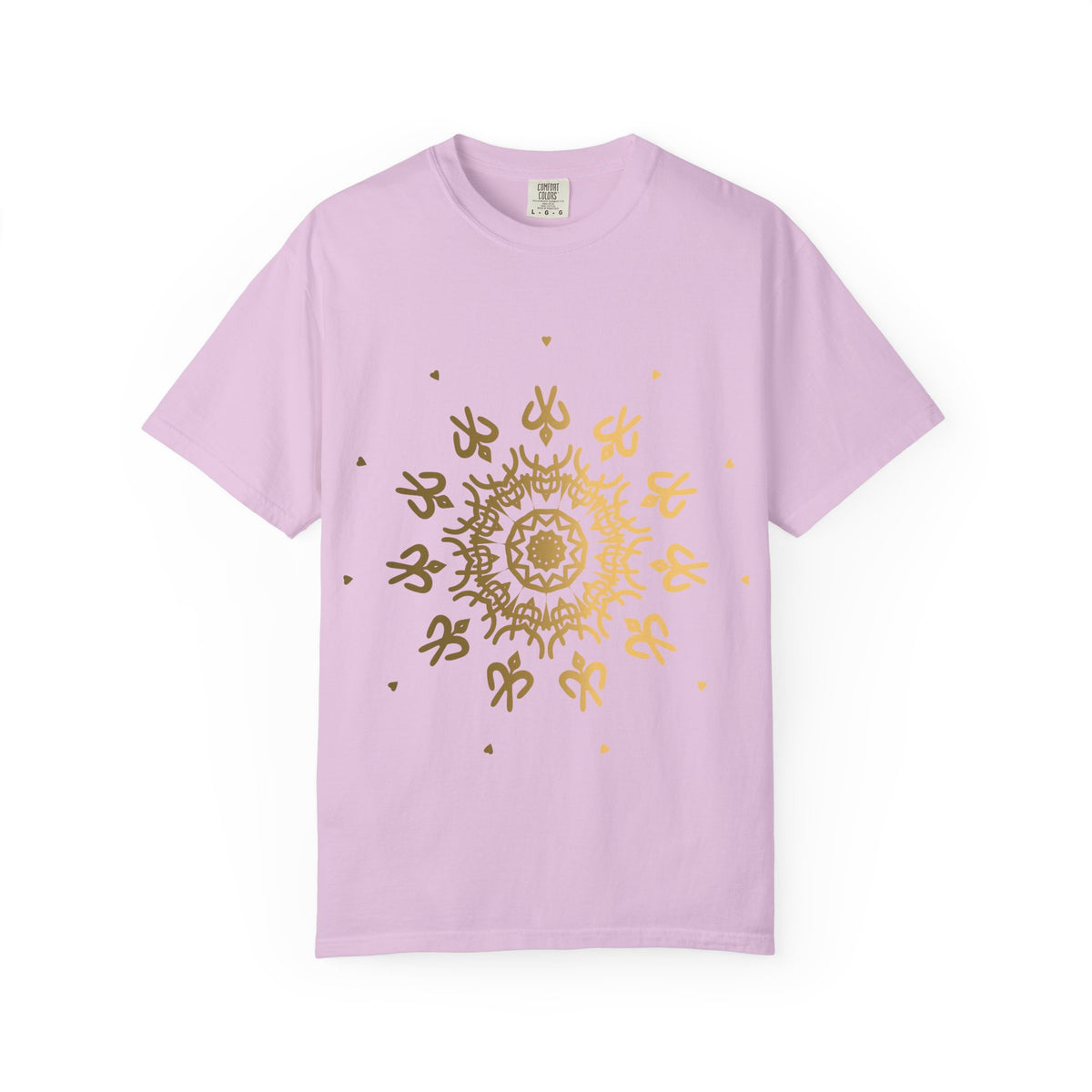 Unisex Garment Dyed Cotton T-Shirt with Mandala Graphic Design