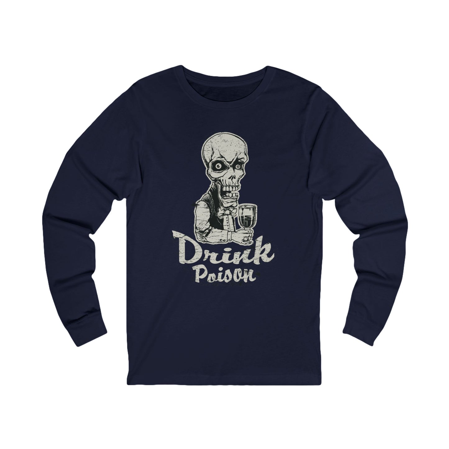 Creepy13 Unisex Skull Long Sleeve Tee, Skull Jersey Shirt, Skeleton T-Shirts with Long Sleeves, Skeleton Art Design Tees