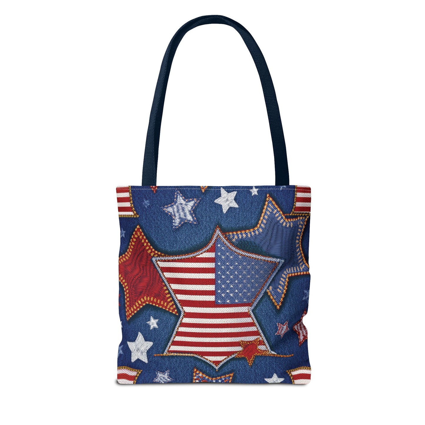 4th of July Graphic Denim Fabric Imitation Print Unisex Canvas Bag Poly Spun 3 Sizes Tote Bag 200-5