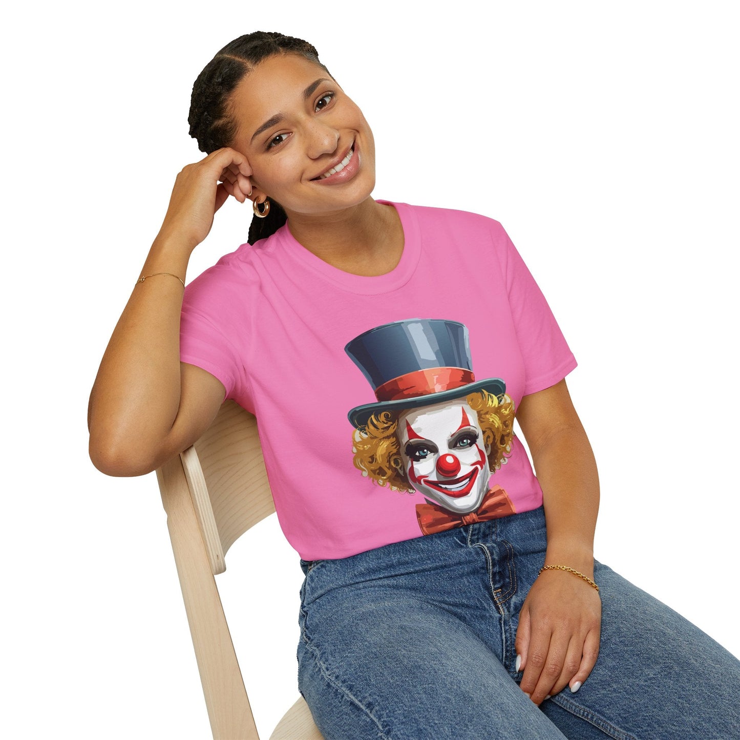 Clown Shirt T Shirt With Clown Funny Man Circus Shirt Scary Man Tee Unisex Gildan Softstyle 64000