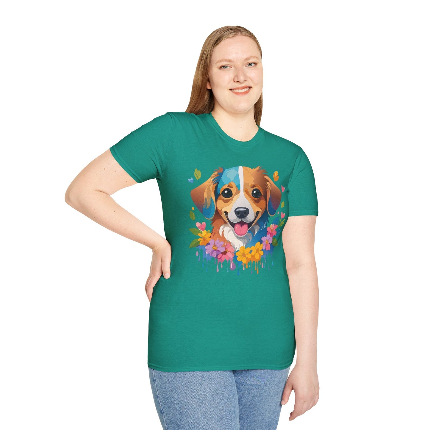 Dog Shirt Unisex Animal Tee 100 Percent Cotton Gildan Softstyle 64000
