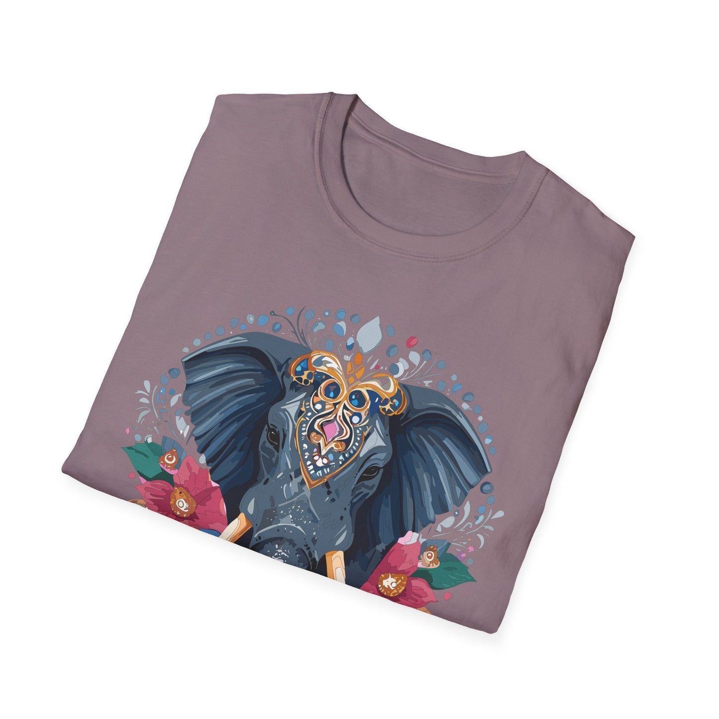 Elephant Graphic T Shirt Unisex Cotton Tee Softstyle Gildan 64000 Elephant Design