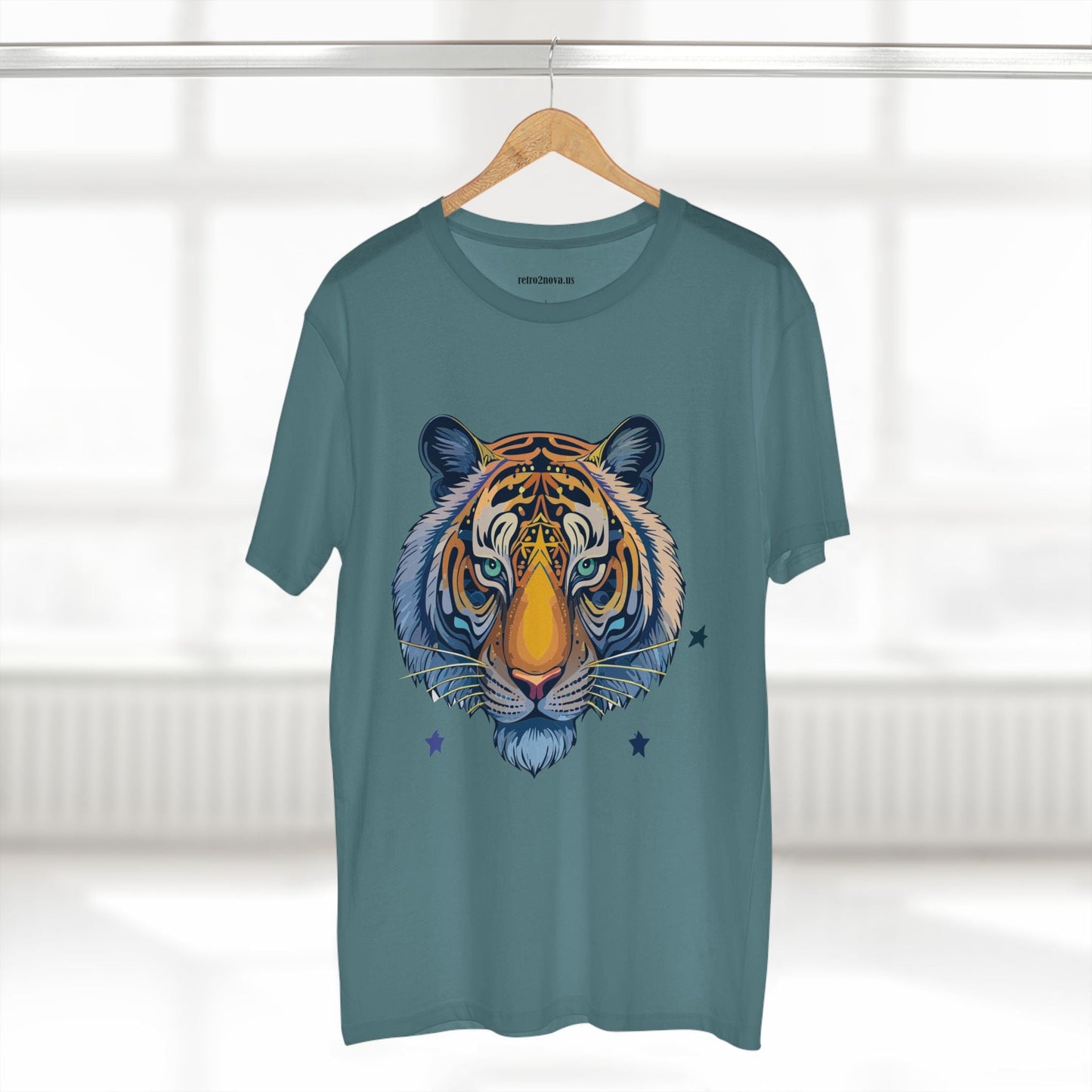 Unisex Tiger Shirt Premium Cotton Staple Tee With Original Art Design From Retro2Nova Art Collection For Everyday Comfort