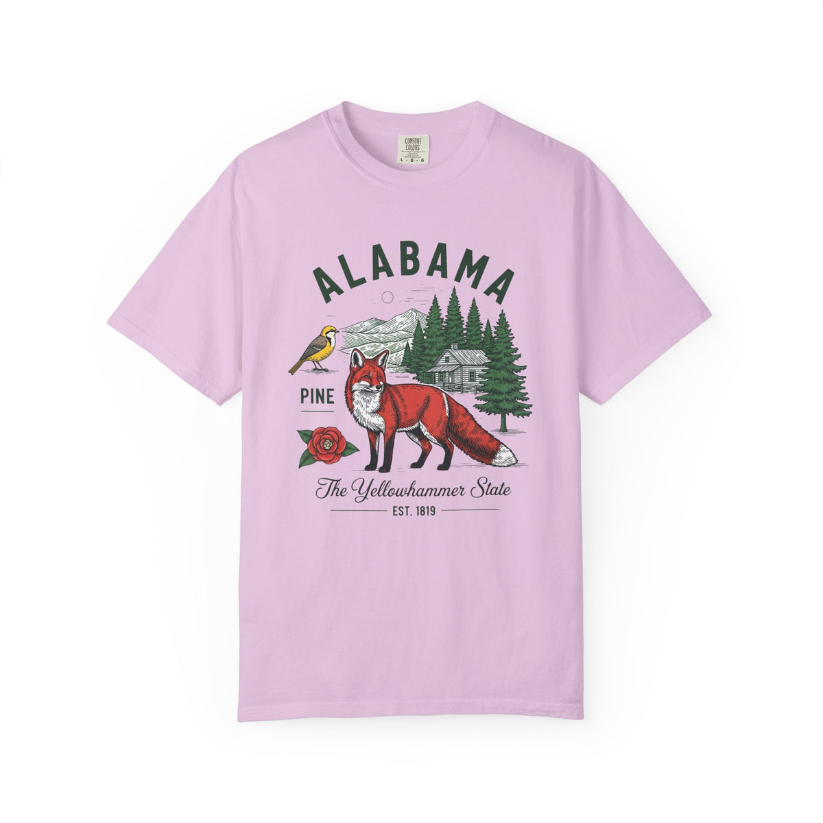 Alabama Graphic Unisex Heavyweight Garment-Dyed 100 US Cotton Tee Relaxed Fit - 3