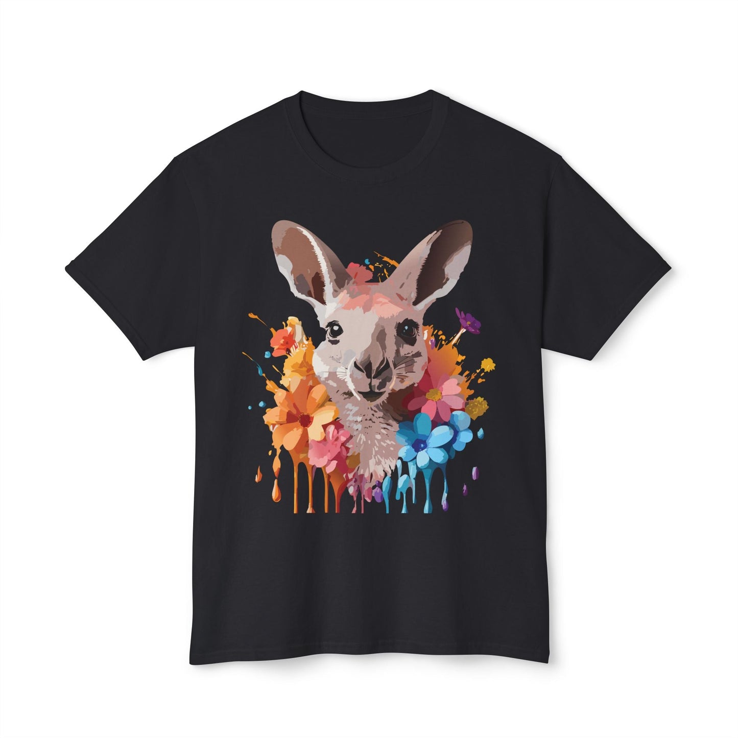 Unisex Kangaroo T Shirt HD Cotton Full Color Art Print Tee Made In USA 100 Percent Pre Shrunk