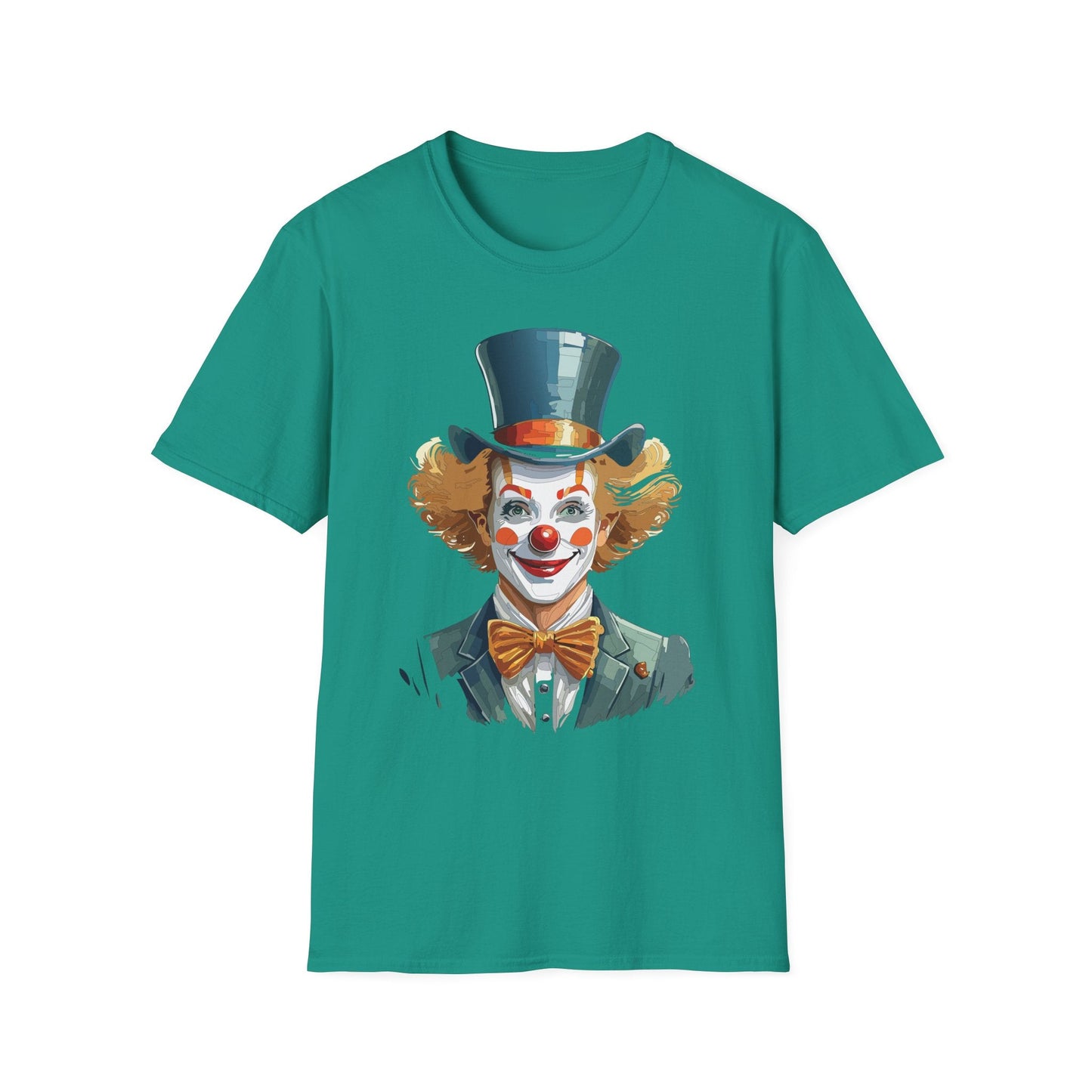 Funny Clown Shirt Unisex T Shirt Circus Style Tee With Scary Man Artwork Gildan 64000