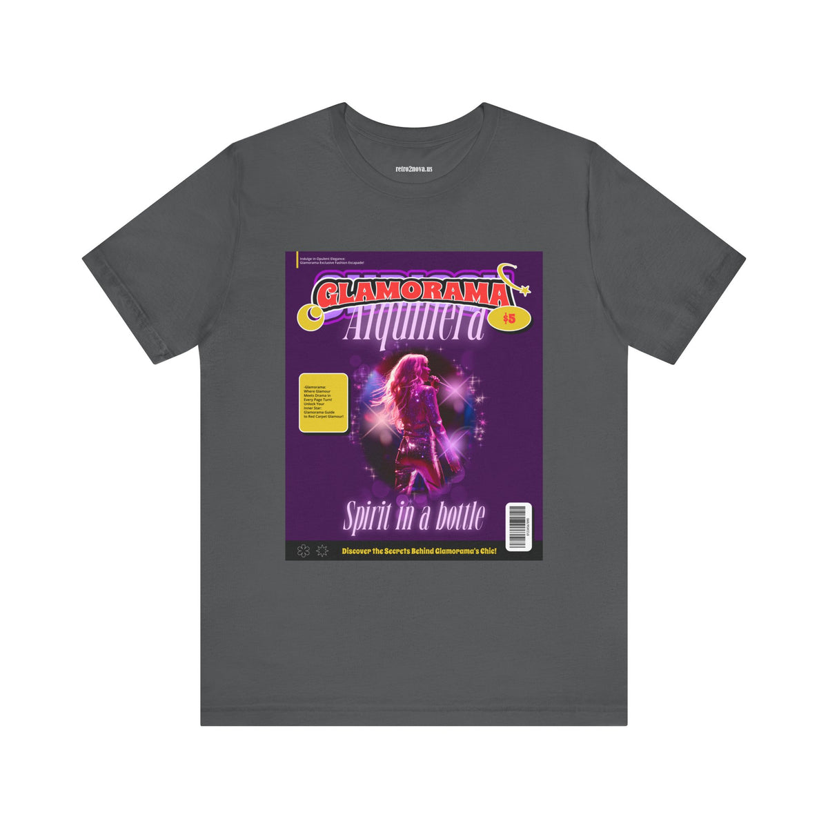Magazine Cover Graphic Unisex Cotton Bella+Canvas Tee with Retro Poster ab26