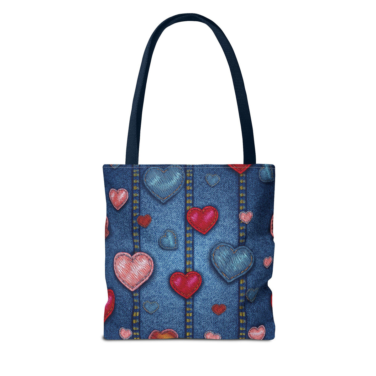 Love Day Graphic Design Denim Fabric Imitation Print Unisex Canvas Bag POLY 3 Sizes Tote Bag 201-25