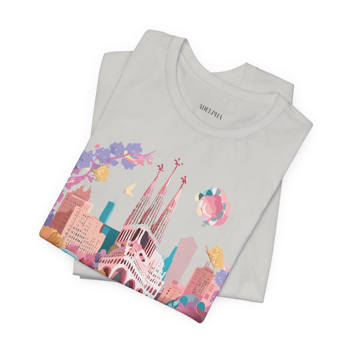 Unisex Graphic Tee Barcelona Design By Adelpha Vintage Artwork Unisex Jersey Short Sleeve Shirt