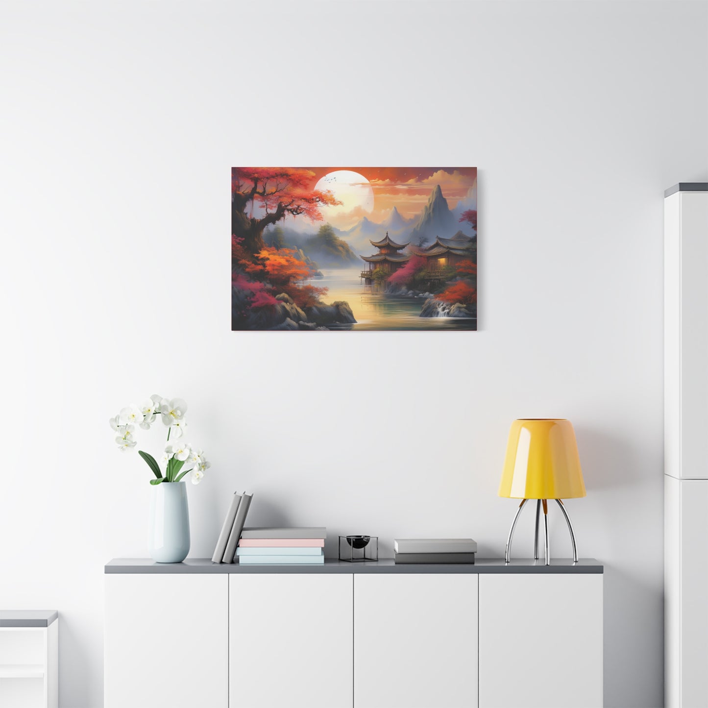 Japanese Painting Print Canvas 24x16, 30x20, 36x24, 48x32, 60x40, Bright Latex Inks Pine-Wood Inner Frame JPN-13